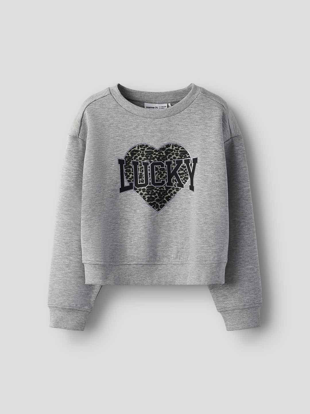 Name It felpa kids grigio stampa lucky