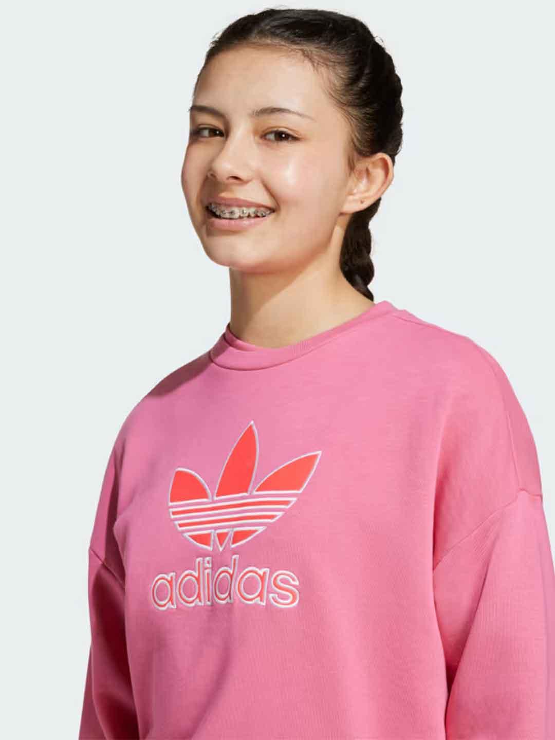 Adidas felpa kids rosa girocollo