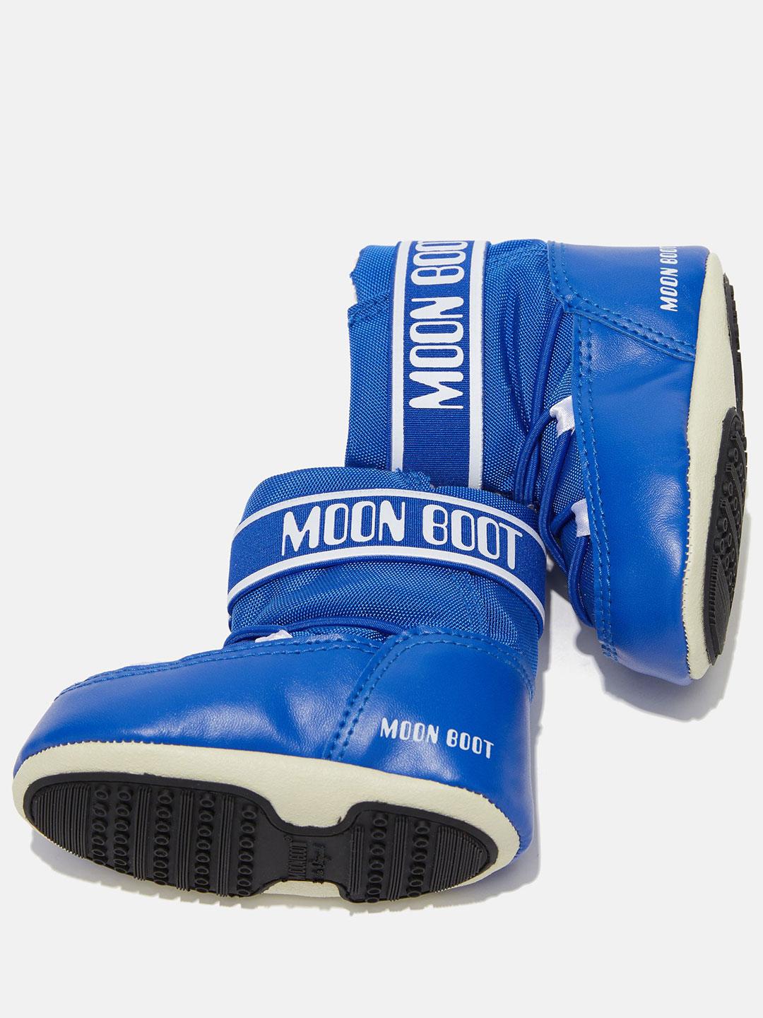 Moon Boot Crib stivali neonato blu basso in Nylon
