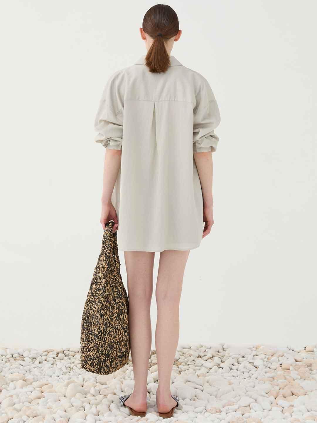 Eleh shorts beige con righe bianche