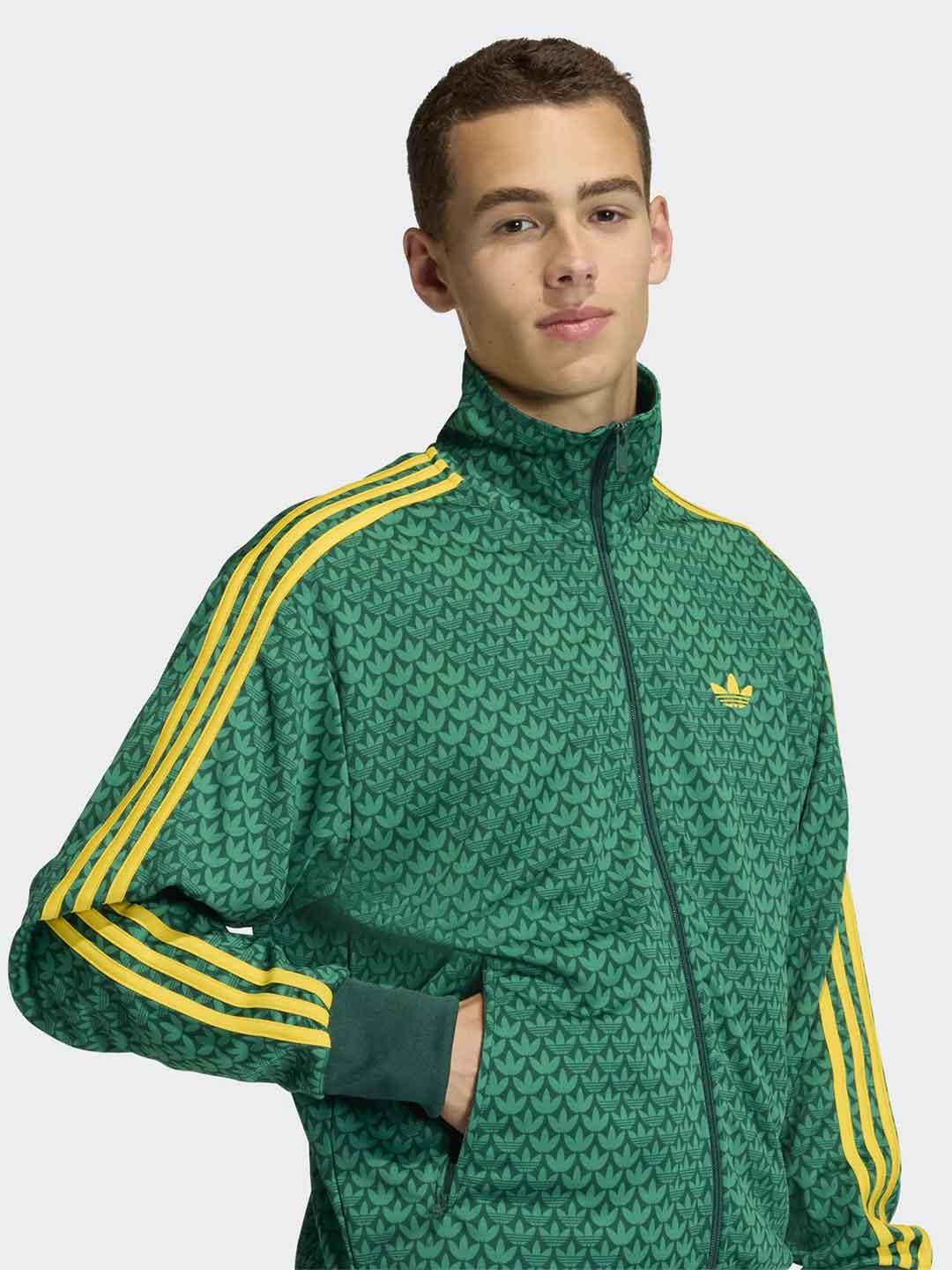 Adidas felpa verde multilogo