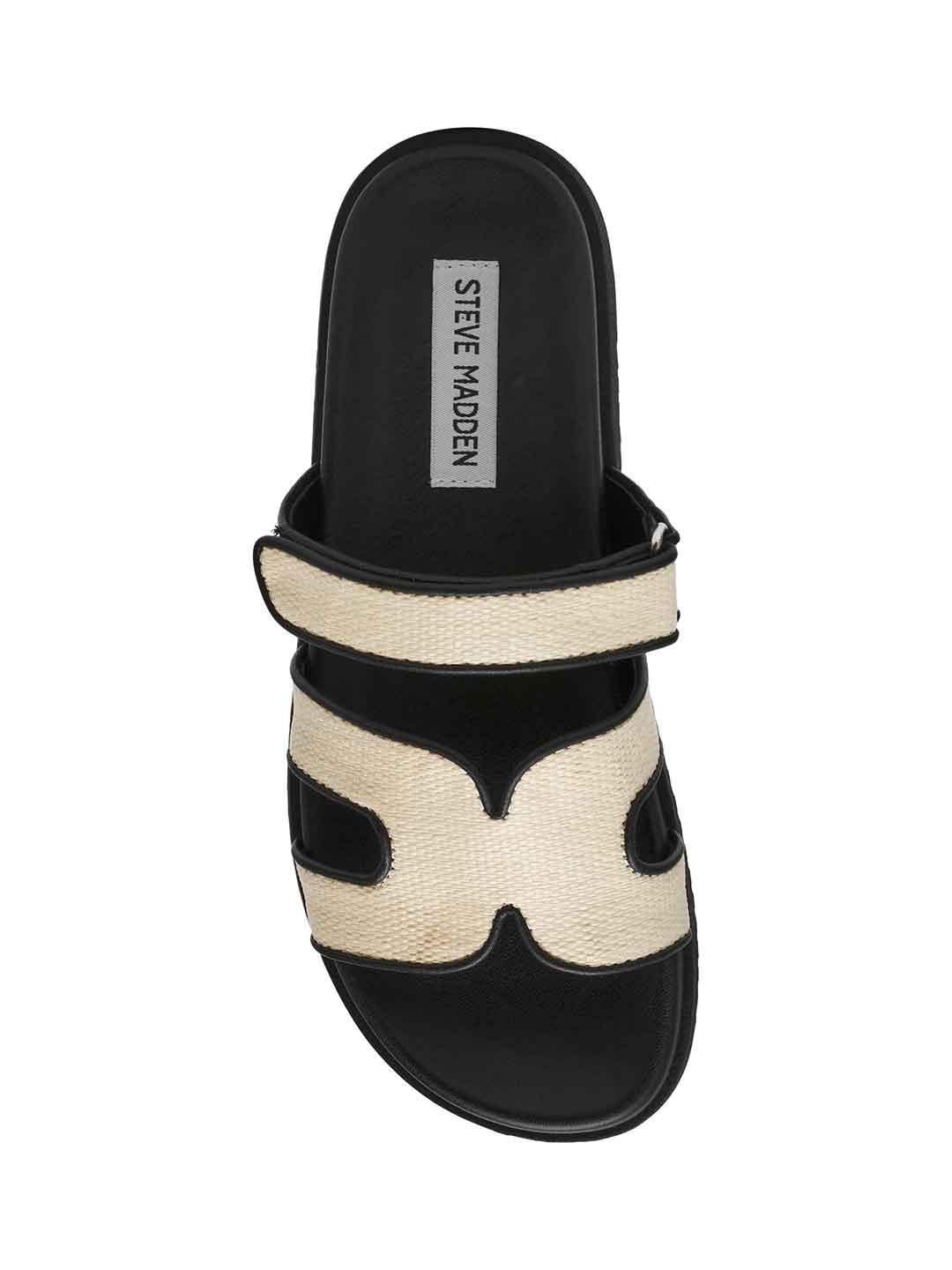 Steve Madden Missile sandali nero in rafia