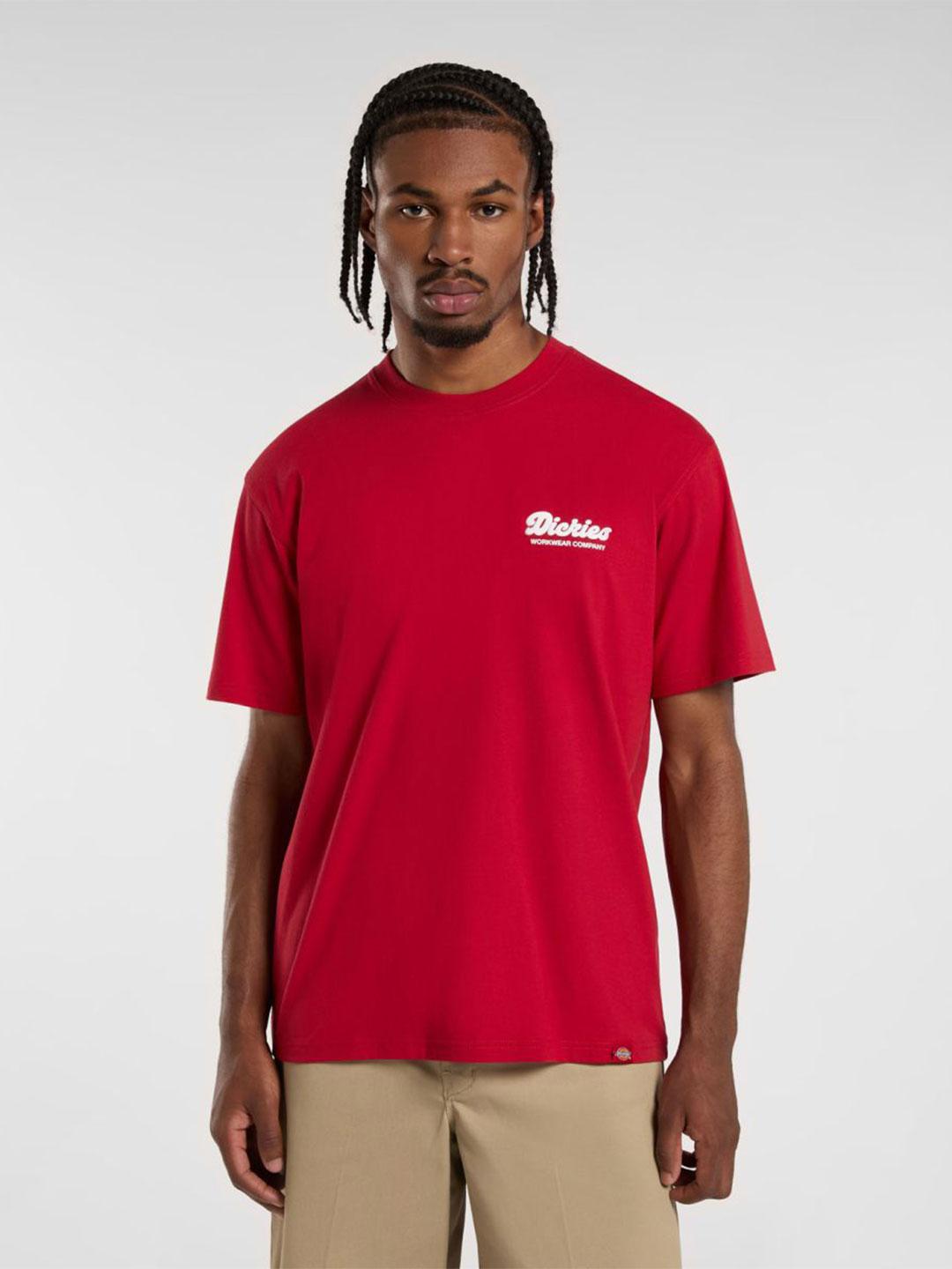 Dickies Lewistown t-shirt rosso logo bianco