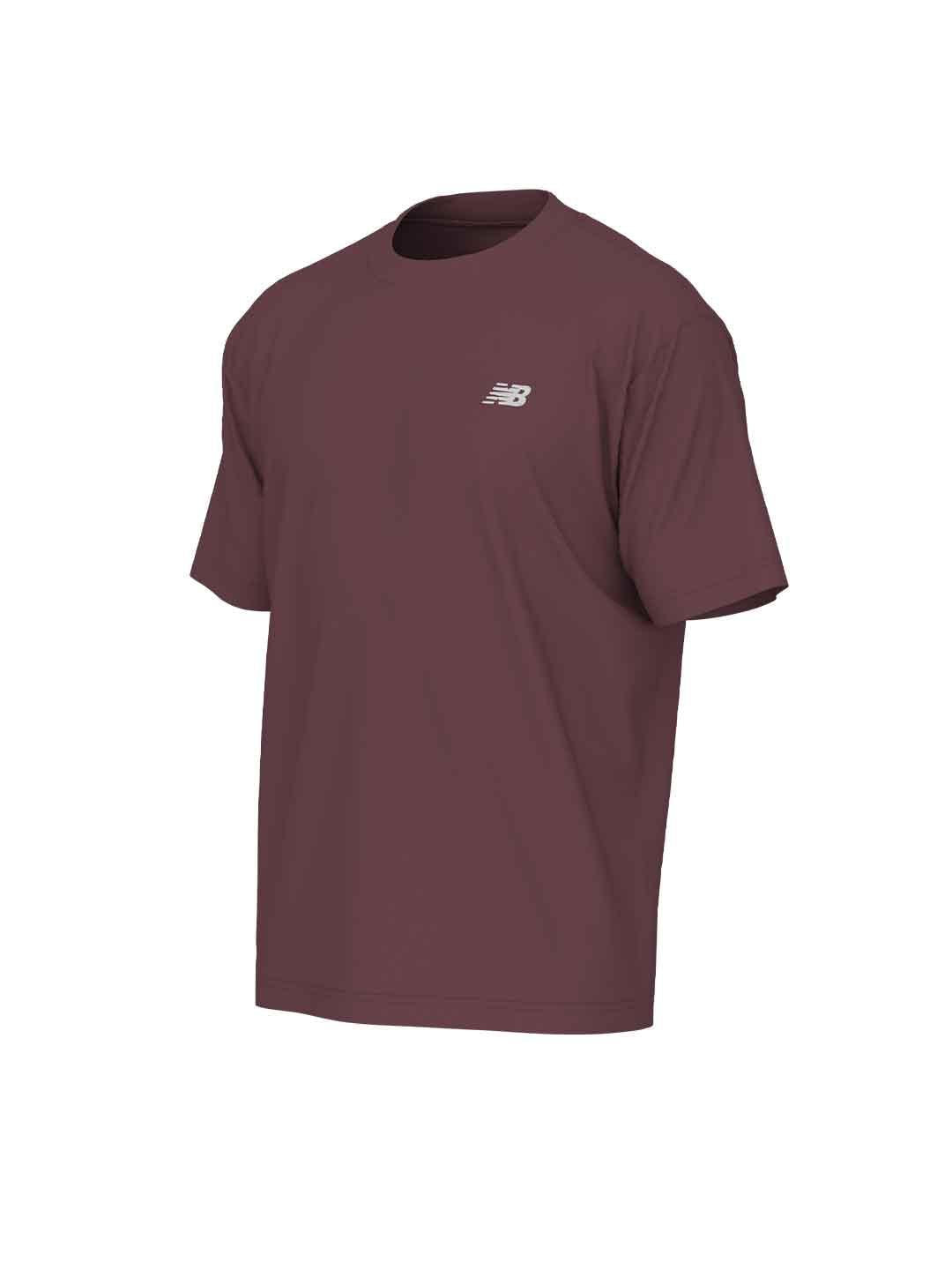 New Balance t-shirt bordeaux con logo bianco