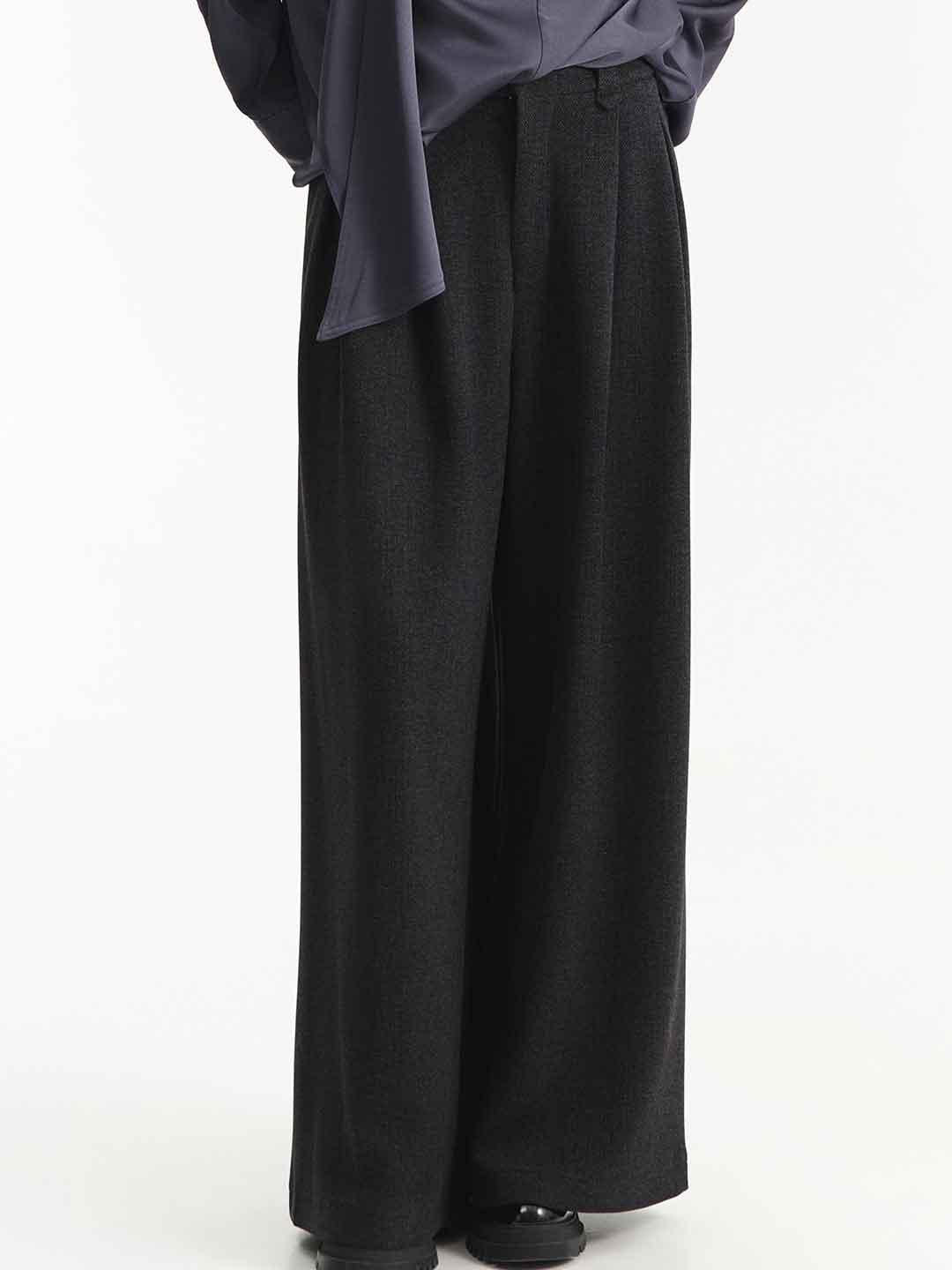 Eleh pantaloni nero con pinces