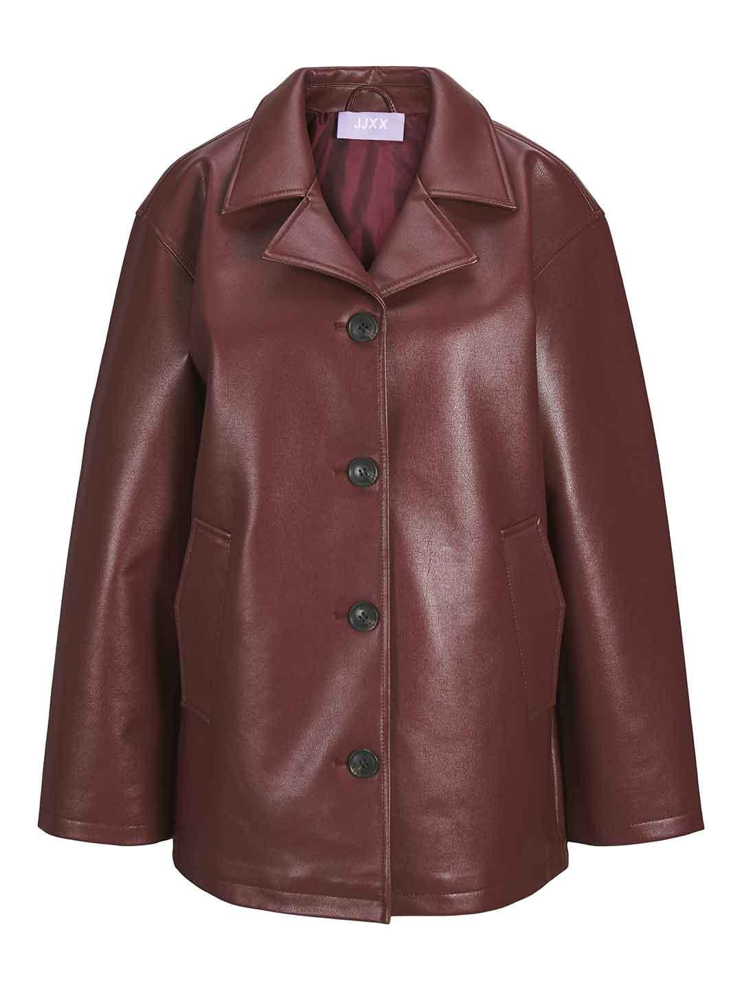 JJXX giacca bordeaux in pelle