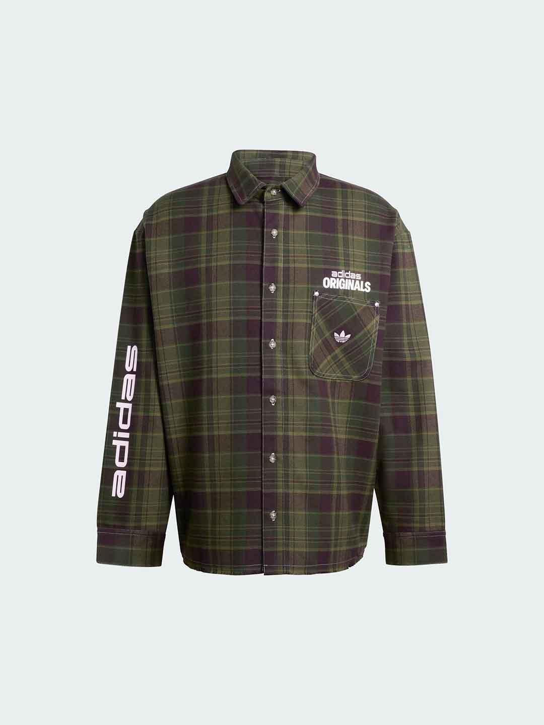 Adidas camicia verde con taschino
