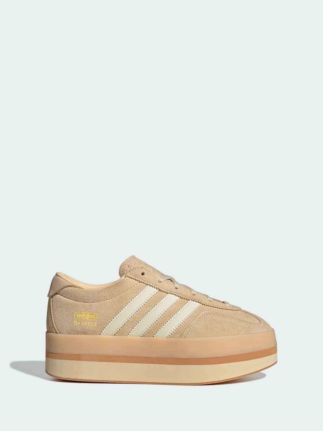 Adidas Gazelle Stack sneakers beige con platform