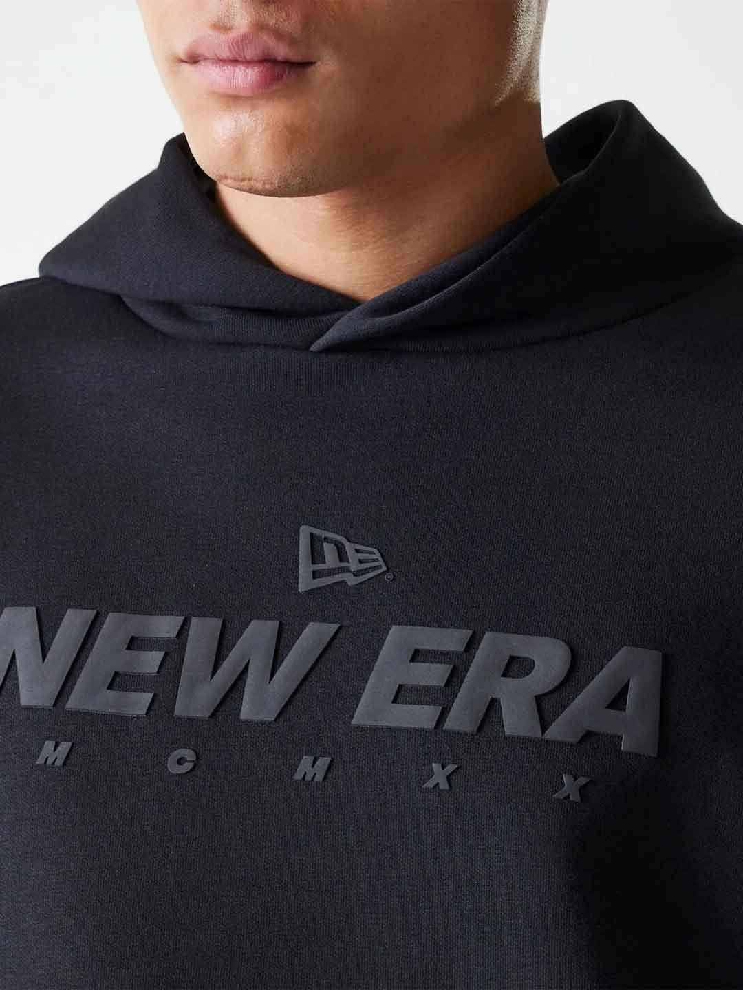 New Era felpa nero over con cappuccio