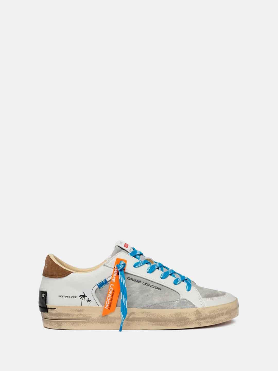 Crime Sk8 Deluxe sneakers bianco tab cuoio
