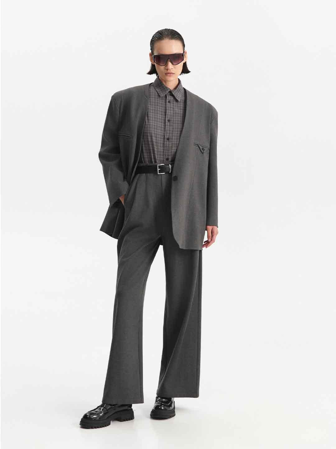 Eleh pantalone antracite con cintura