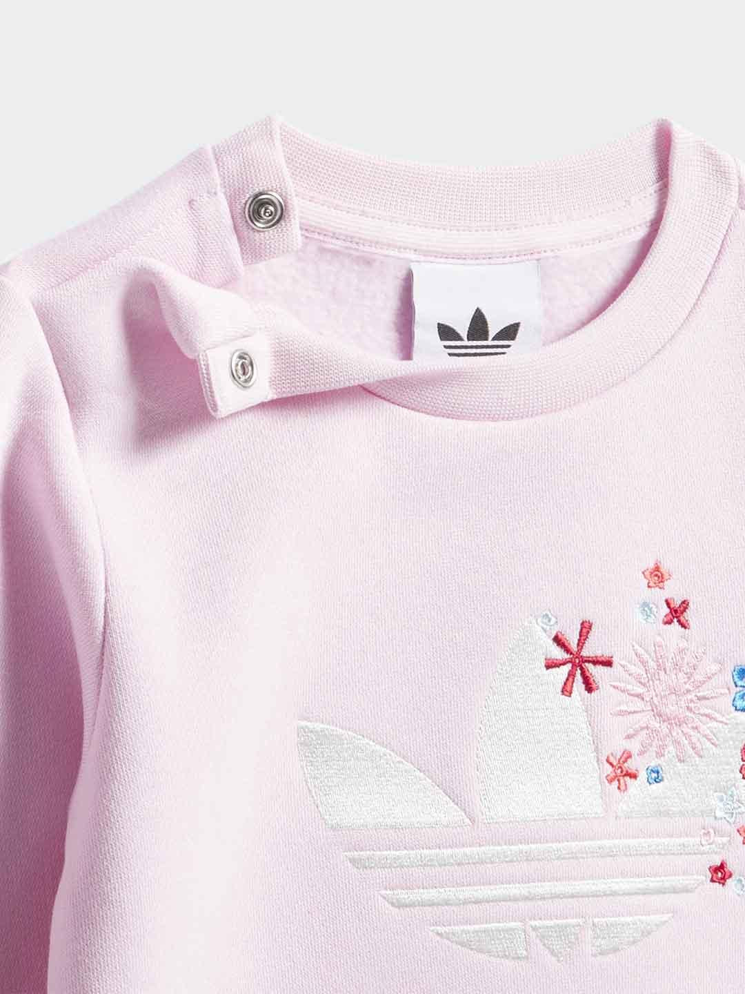 Adidas coordinato kids rosa con fiori