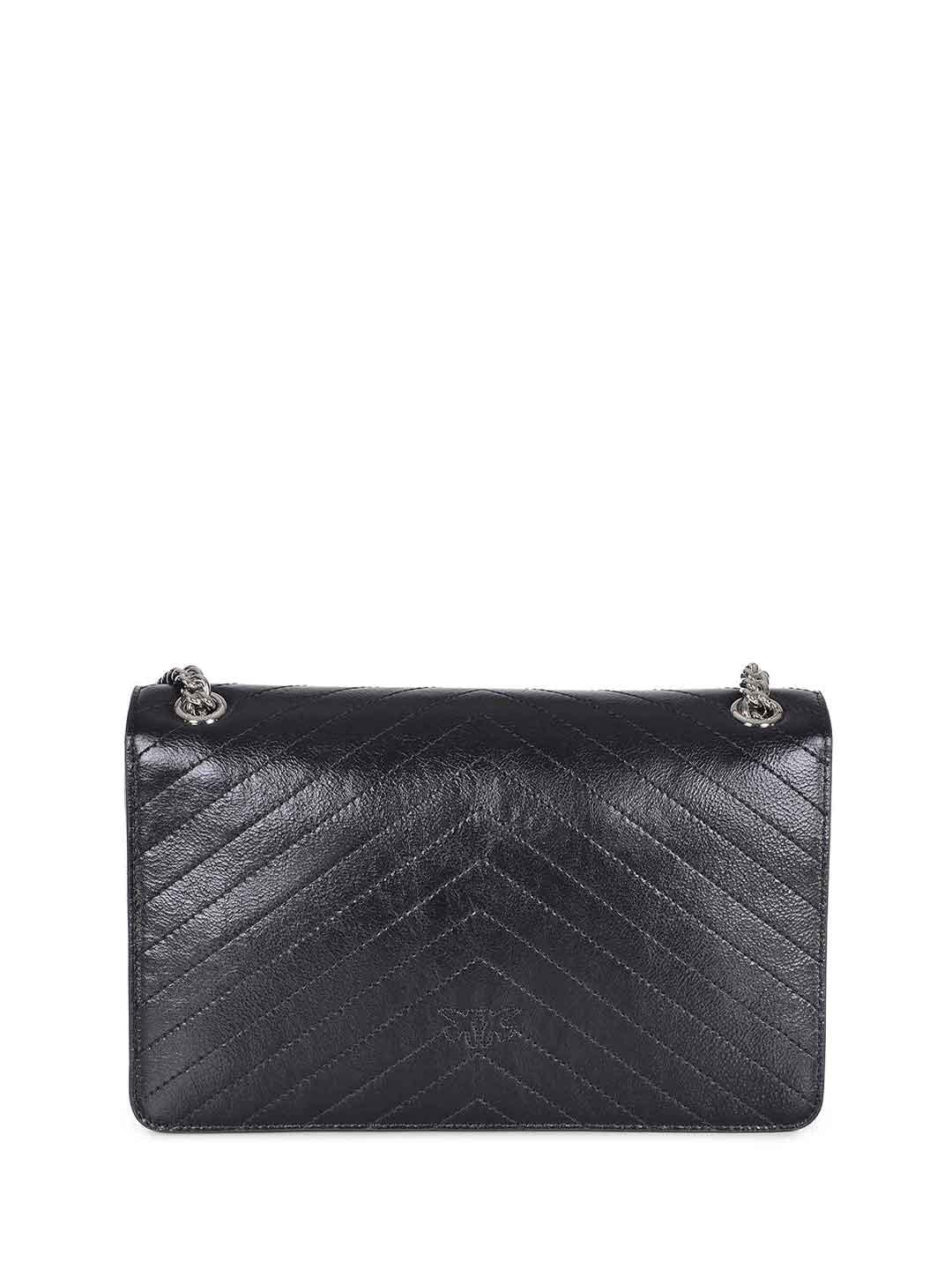 Pinko Love One Light Classic borsa nero e argento