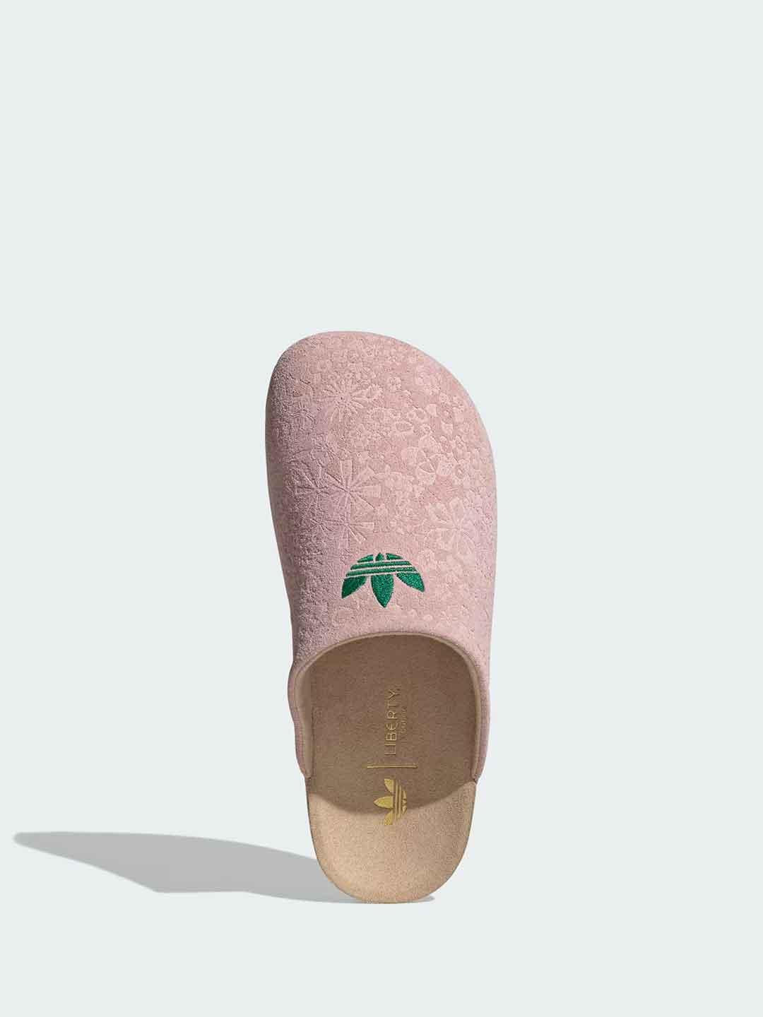 Adidas Adimule sabot rosa con logo verde