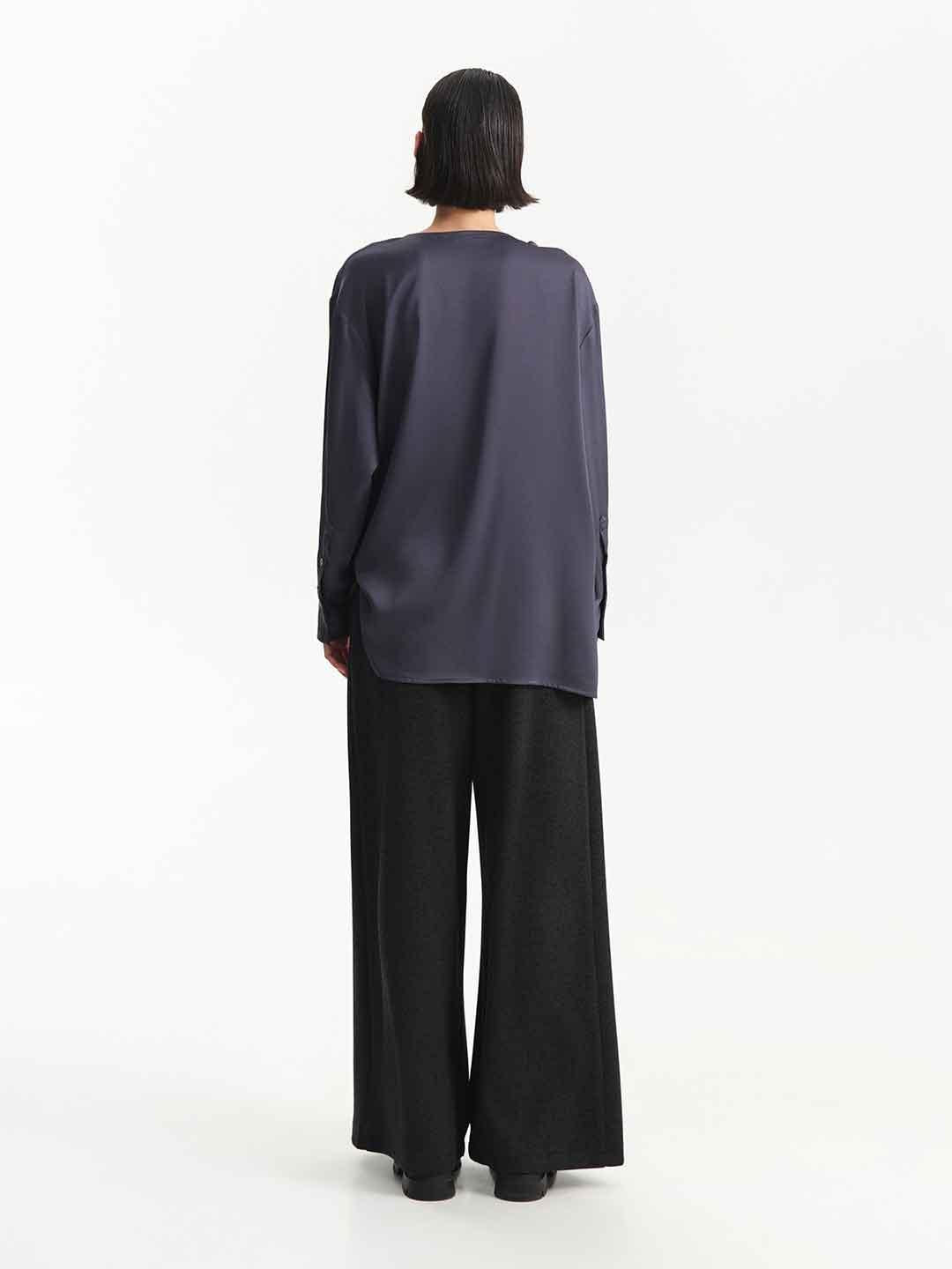 Eleh pantaloni nero con pinces