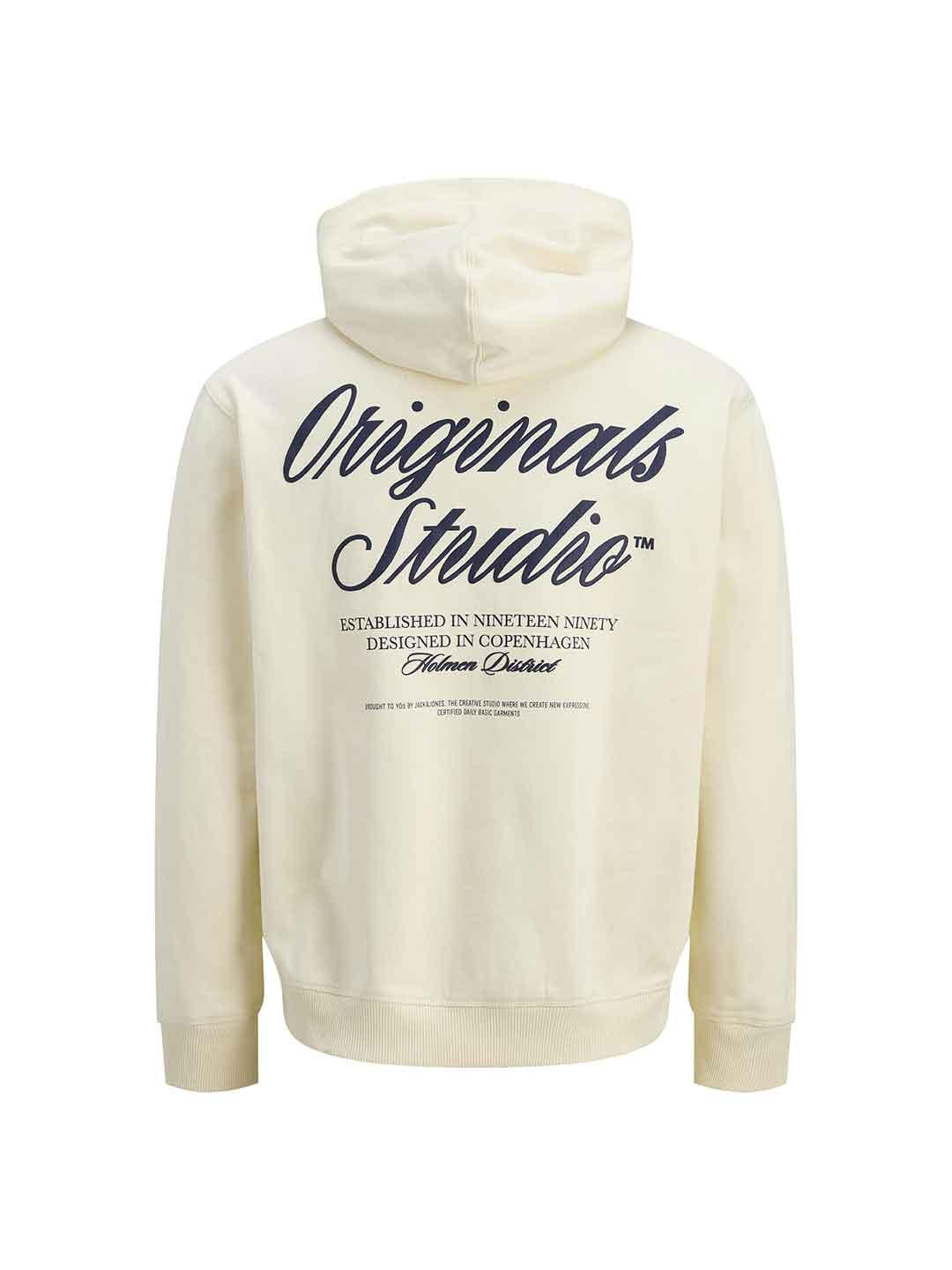 Jack & Jones felpa panna con cappuccio