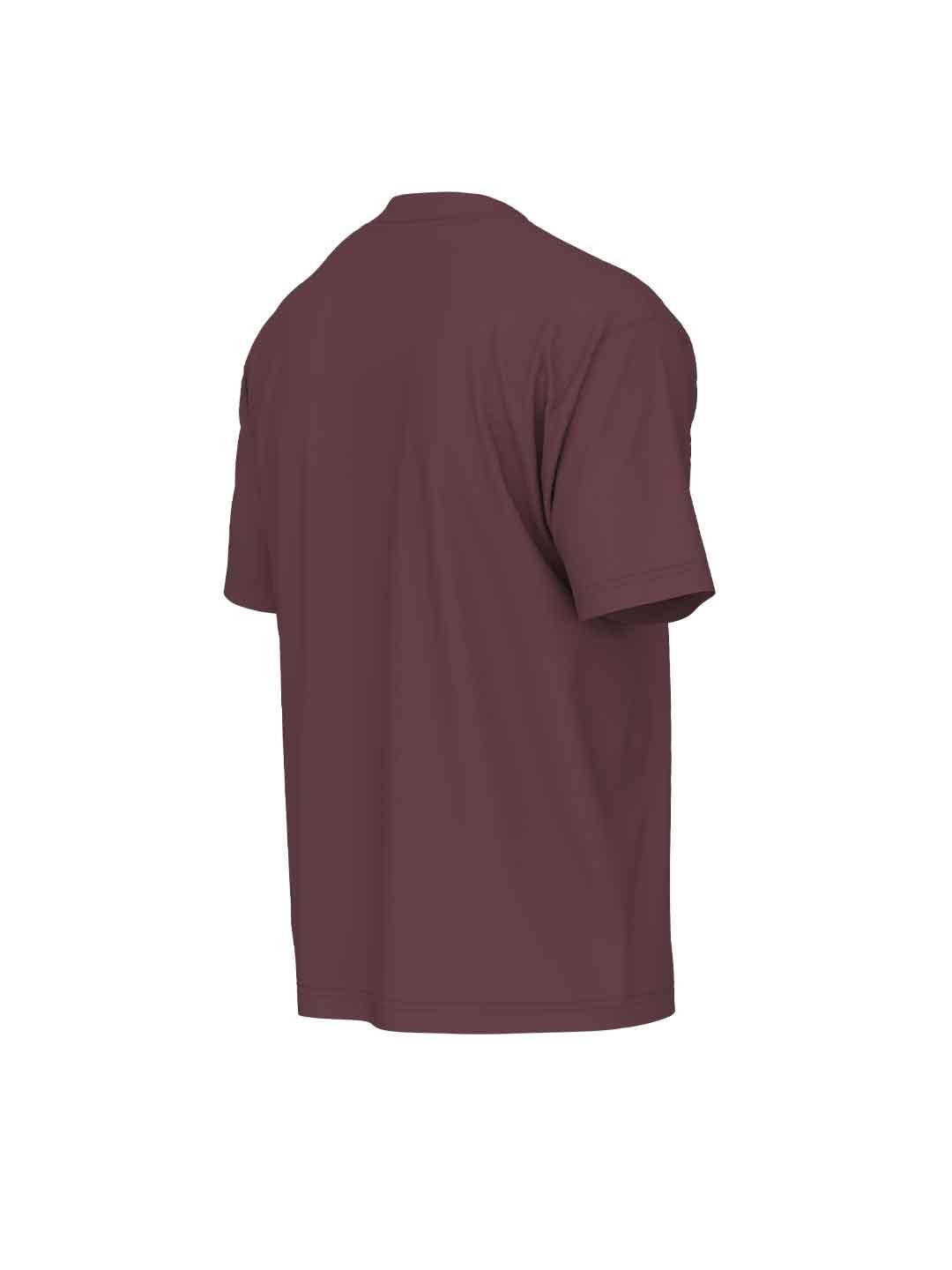 New Balance t-shirt bordeaux con logo bianco