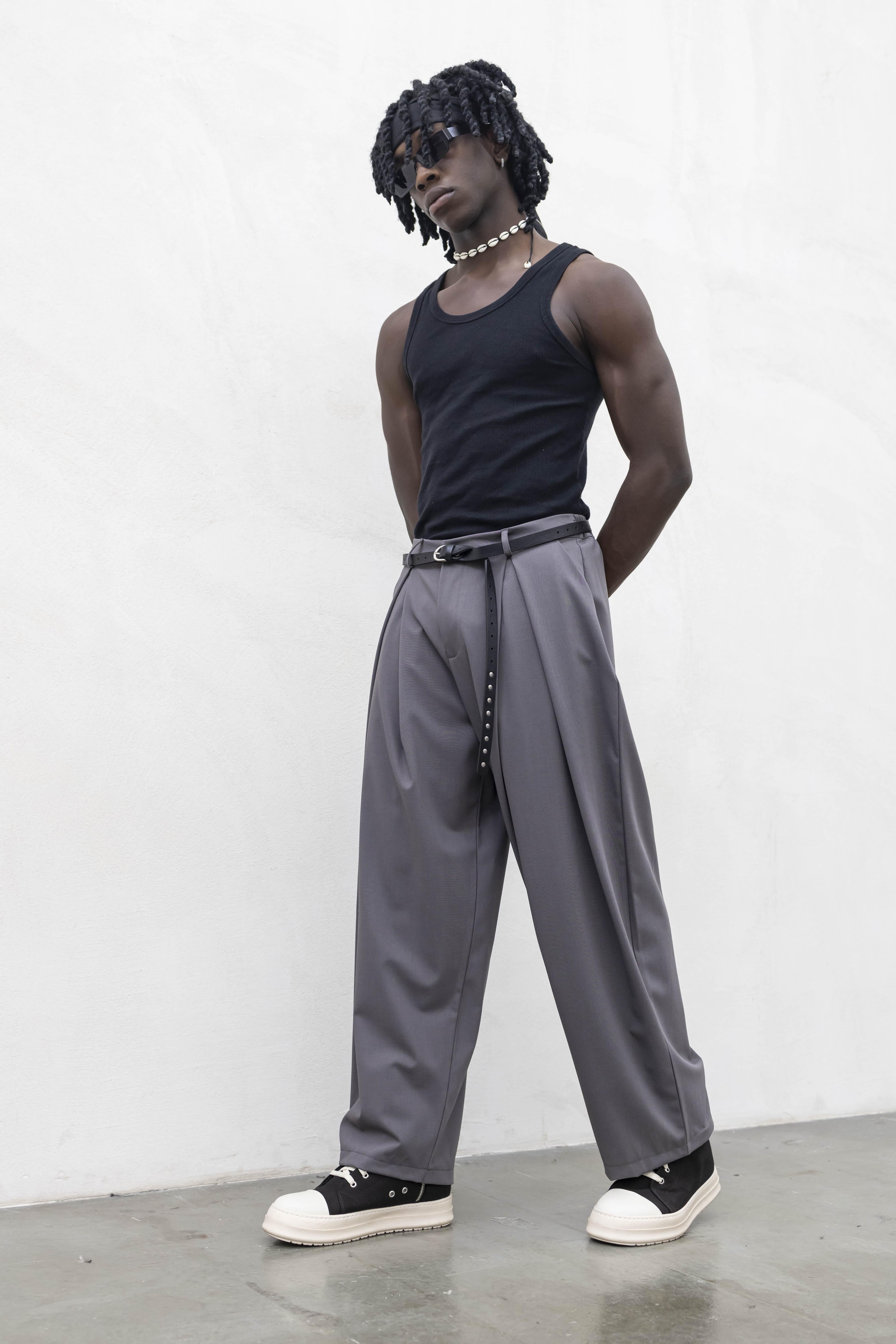 Tokyo pantaloni grigio con super pences
