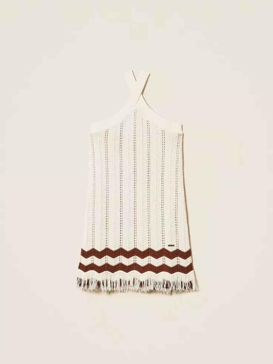 Twinset abito kids panna in maglia