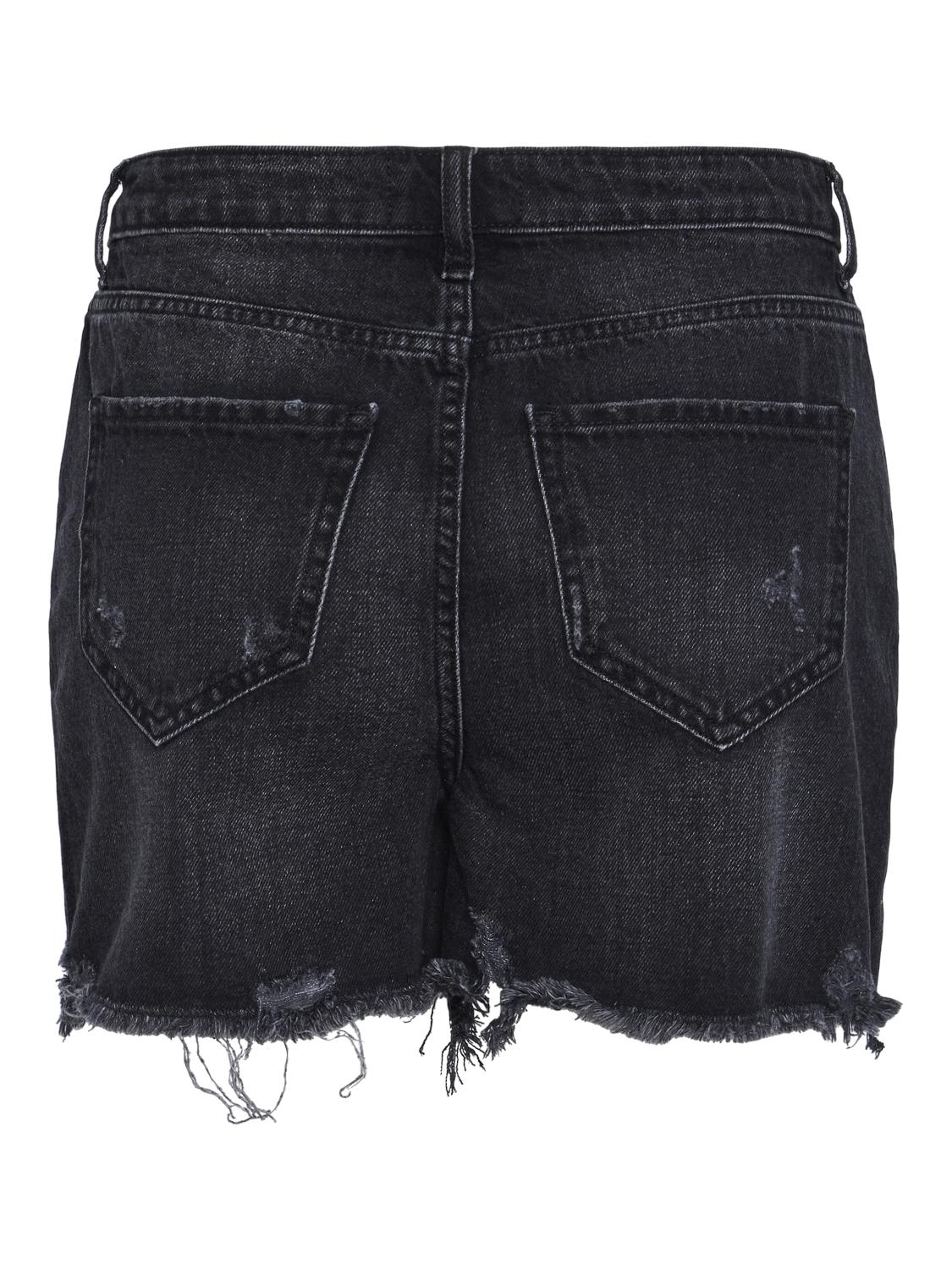 Pieces shorts nero in denim