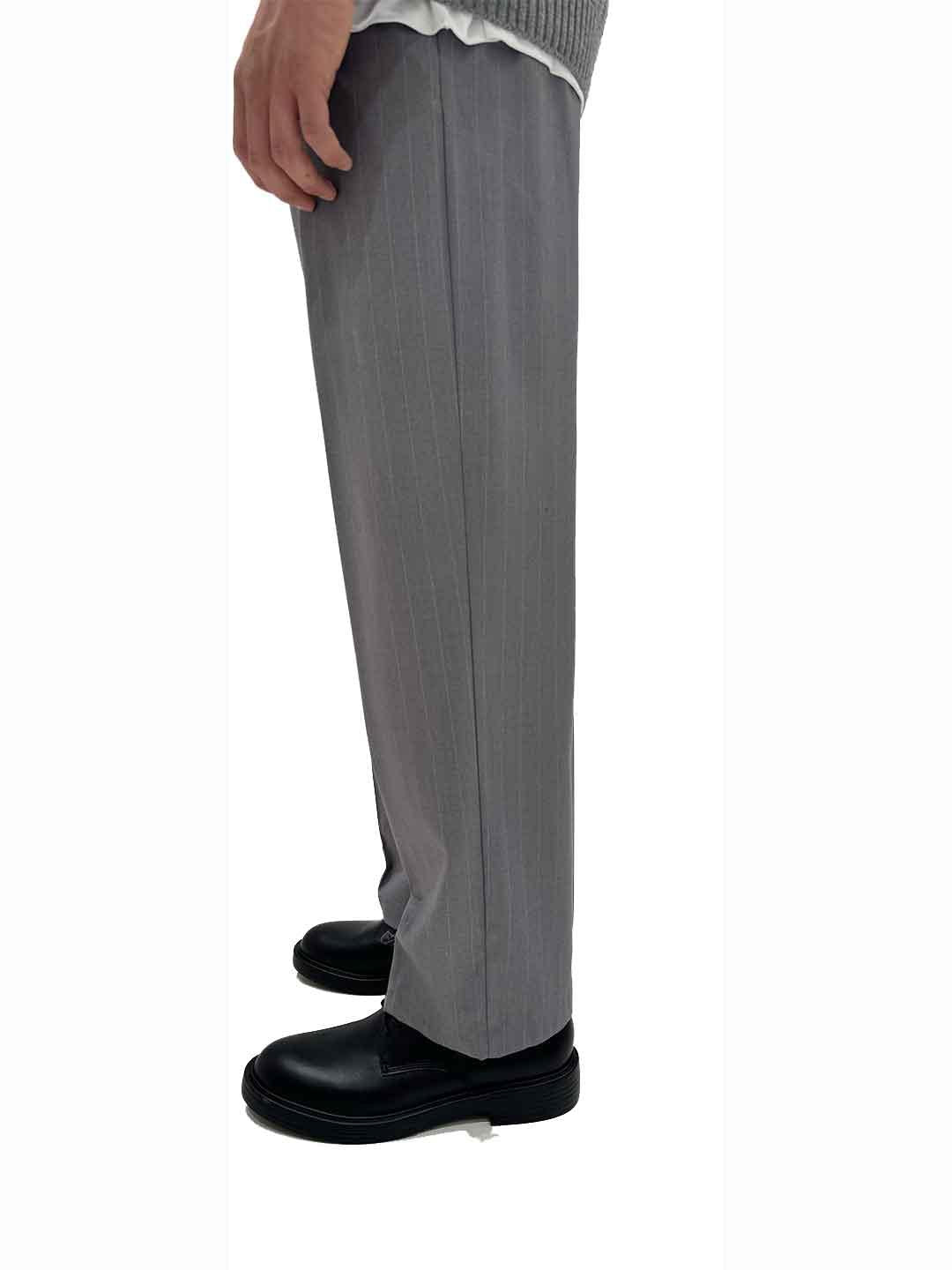 All or Nothing pantalone grigio gessato