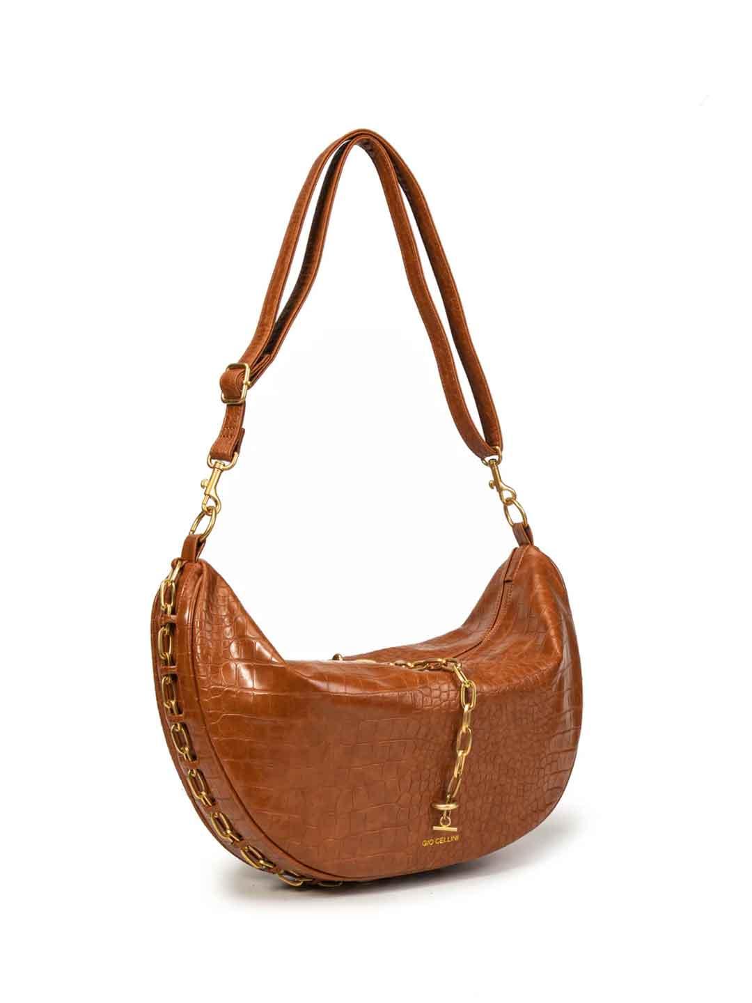 Gio Cellini Hobo borsa marrone pitonata