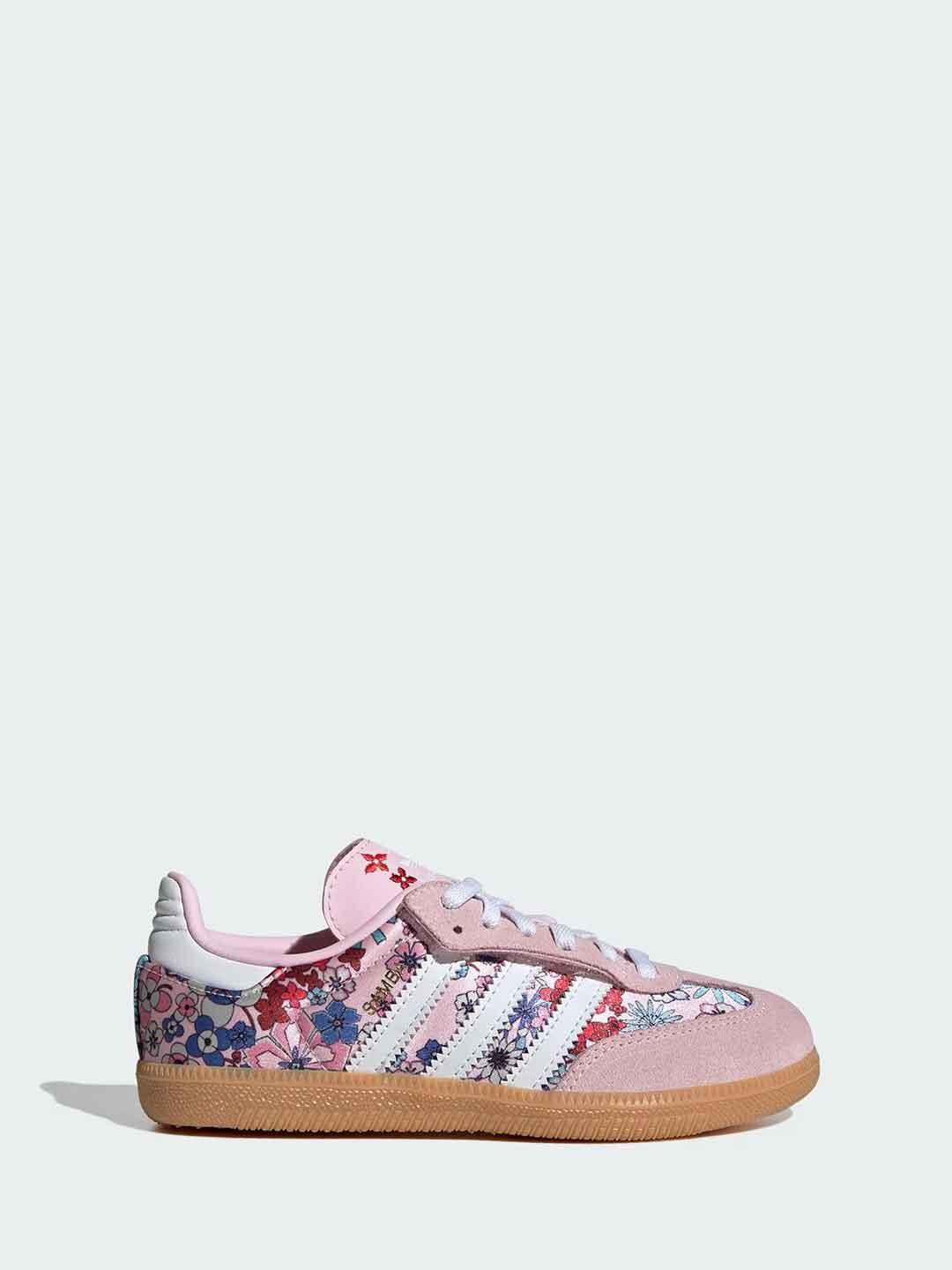 Adidas Samba OG sneakers kids rosa con fiori