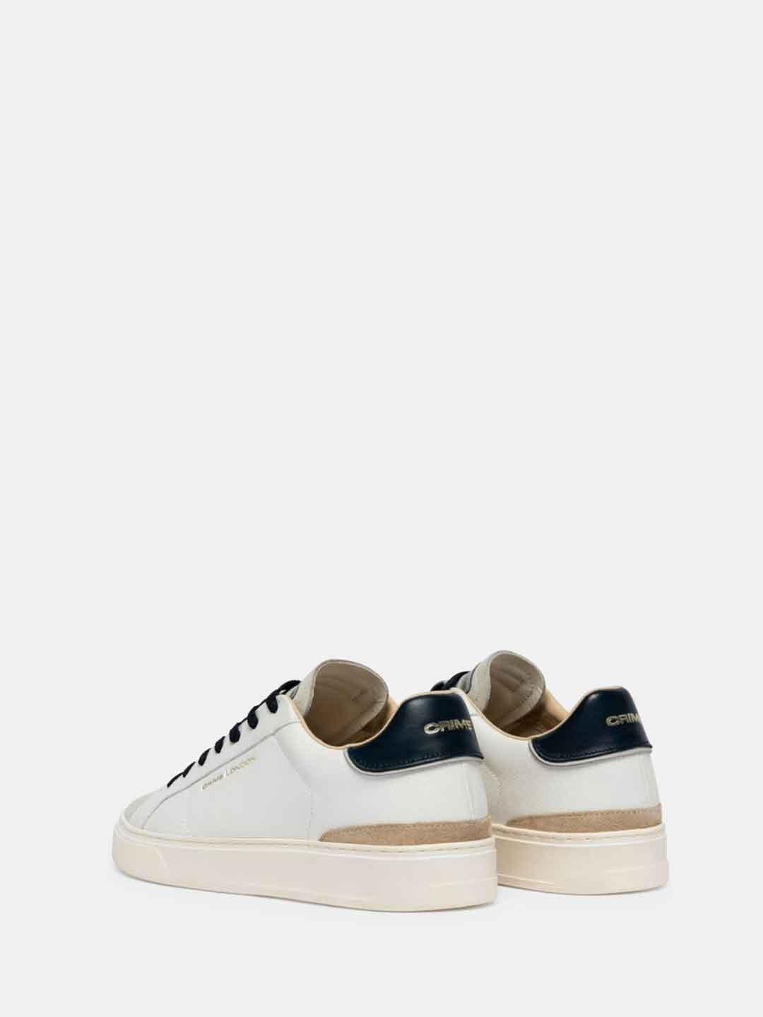 Crime Blade sneakers bianco con tab blu