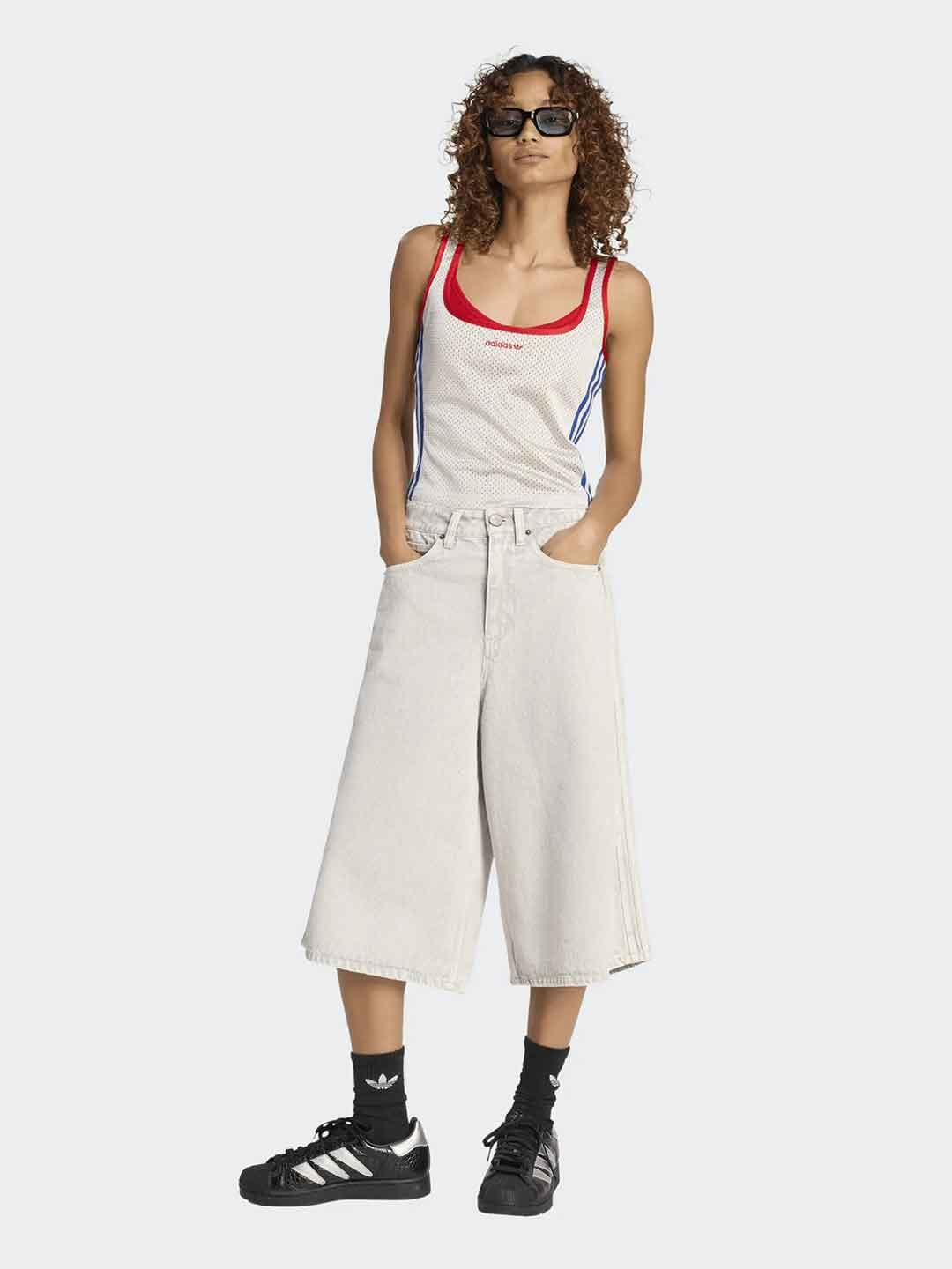 Adidas canotta grigio a rete