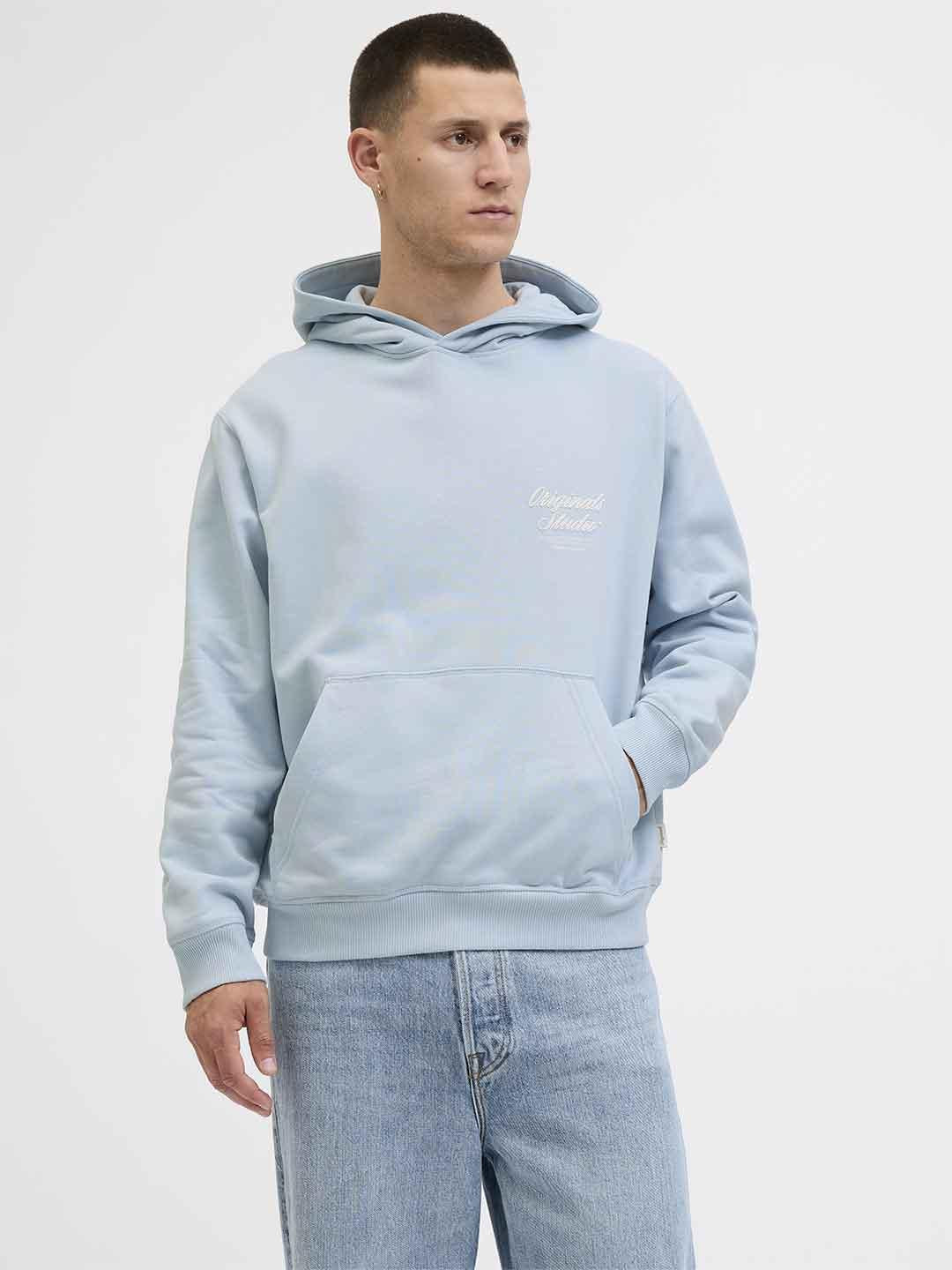 Jack & Jones felpa azzurro con cappuccio