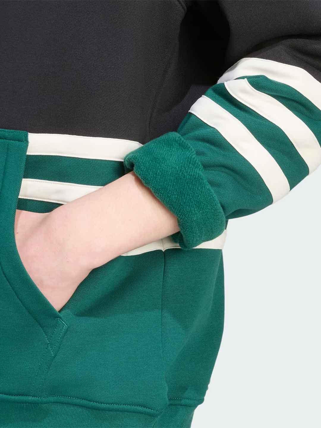 Adidas felpa nero con logo verde