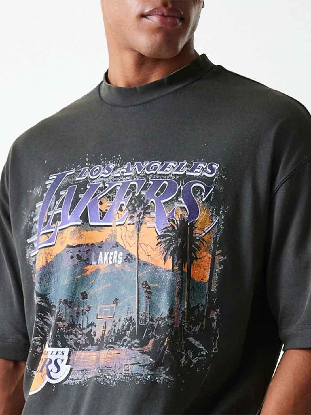 New Era t-shirt grigio Lakers
