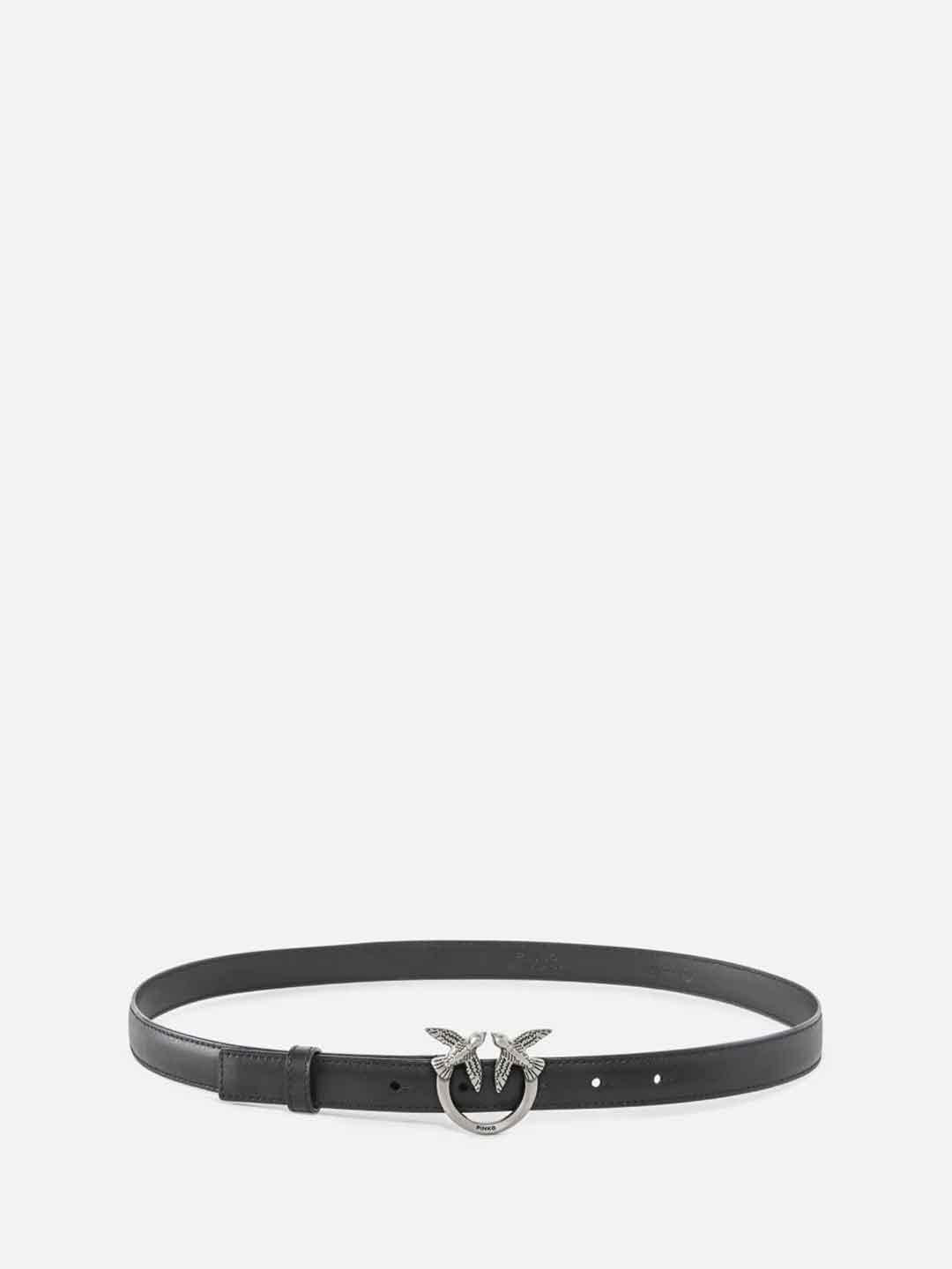 Pinko Love Berry H2 cintura nero e argento sottile