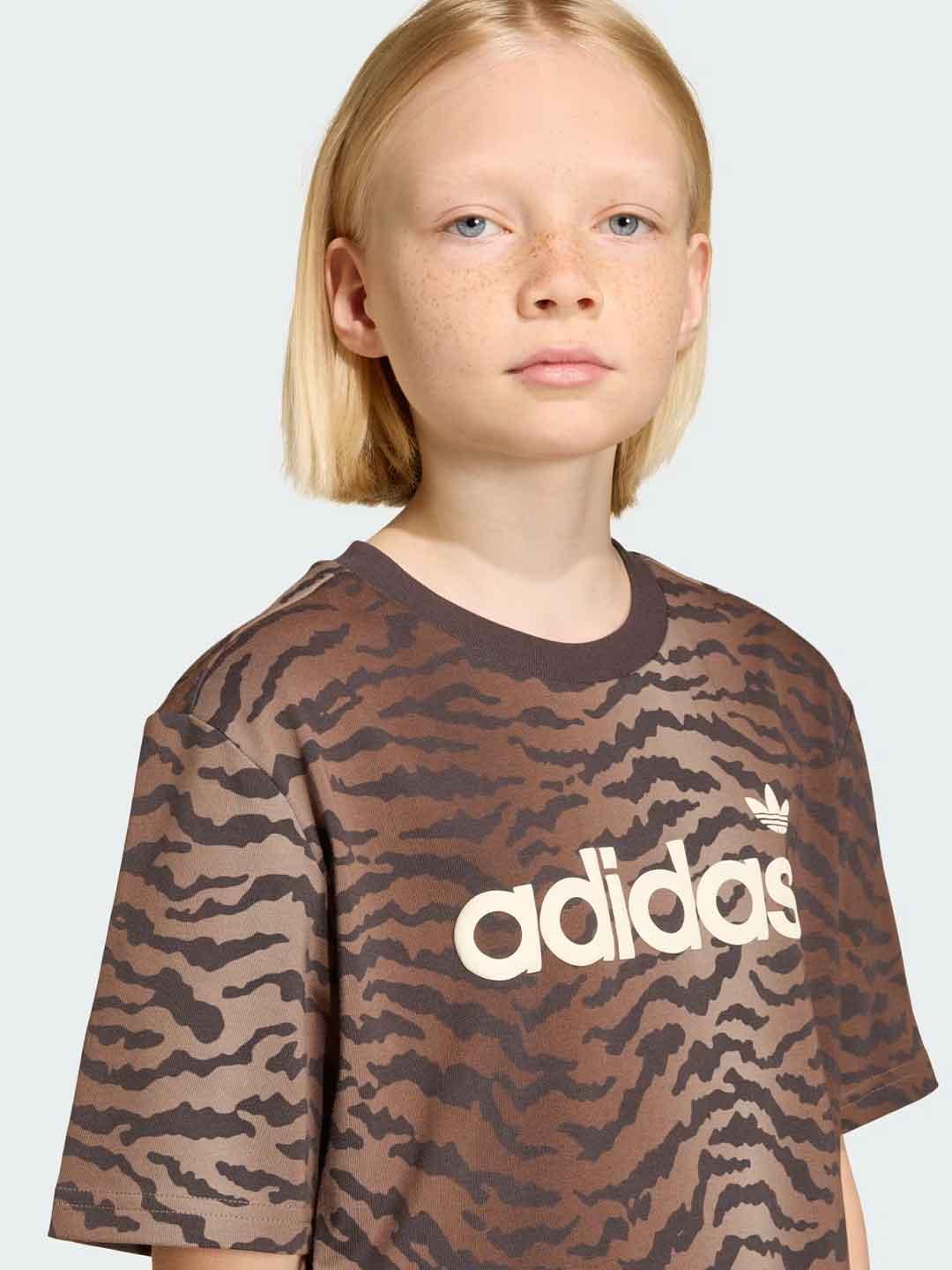 Adidas t-shirt kids marrone tigrato