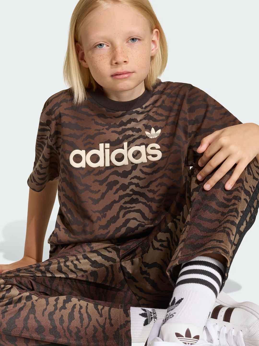 Adidas t-shirt kids marrone tigrato
