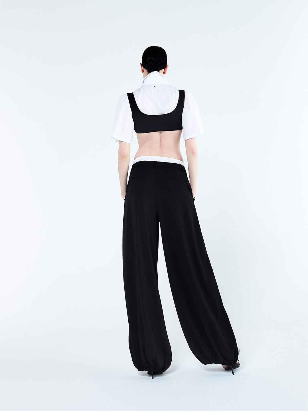 Aniye By Sandy pantalone nero con bande in pizzo