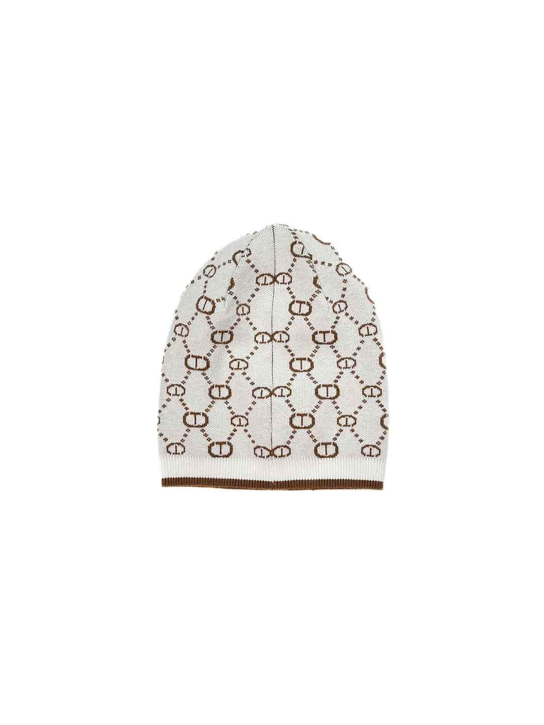 Twinset cappello kids panna logato