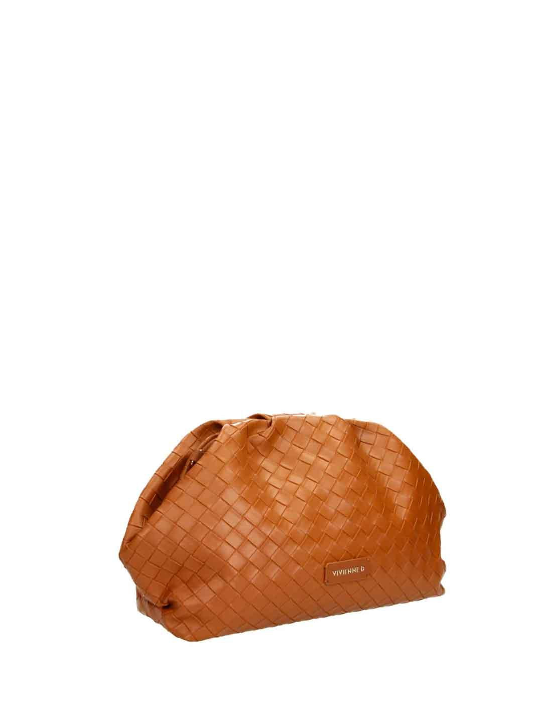 Vivienne D Maxi Pochette Twist borsa cuoio