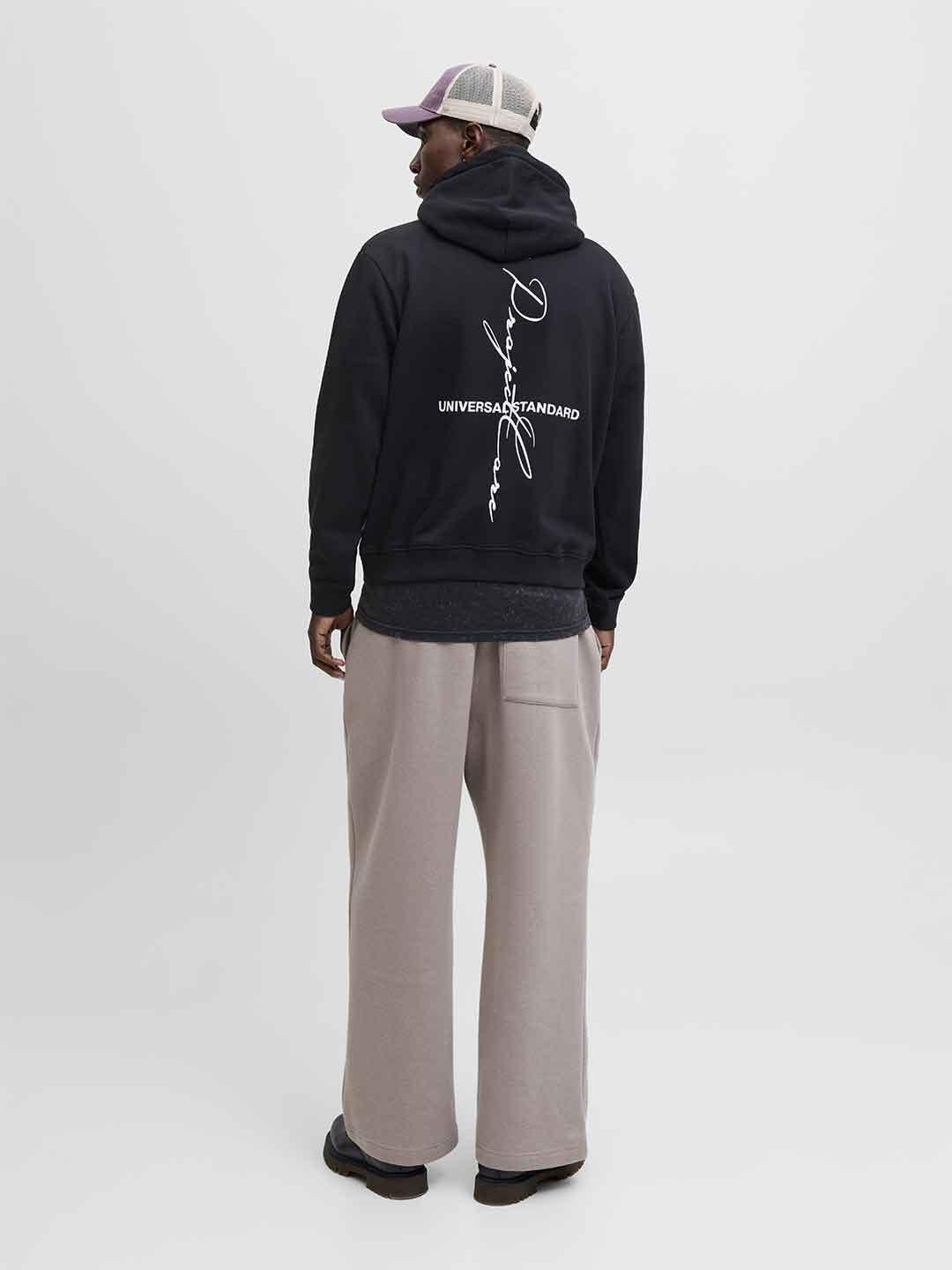 Jack & Jones felpe nero con cappuccio