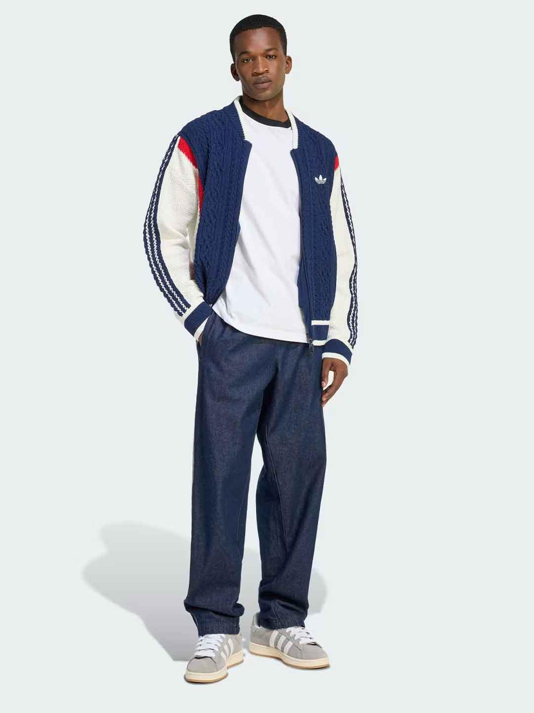 Adidas cardigan blu con zip