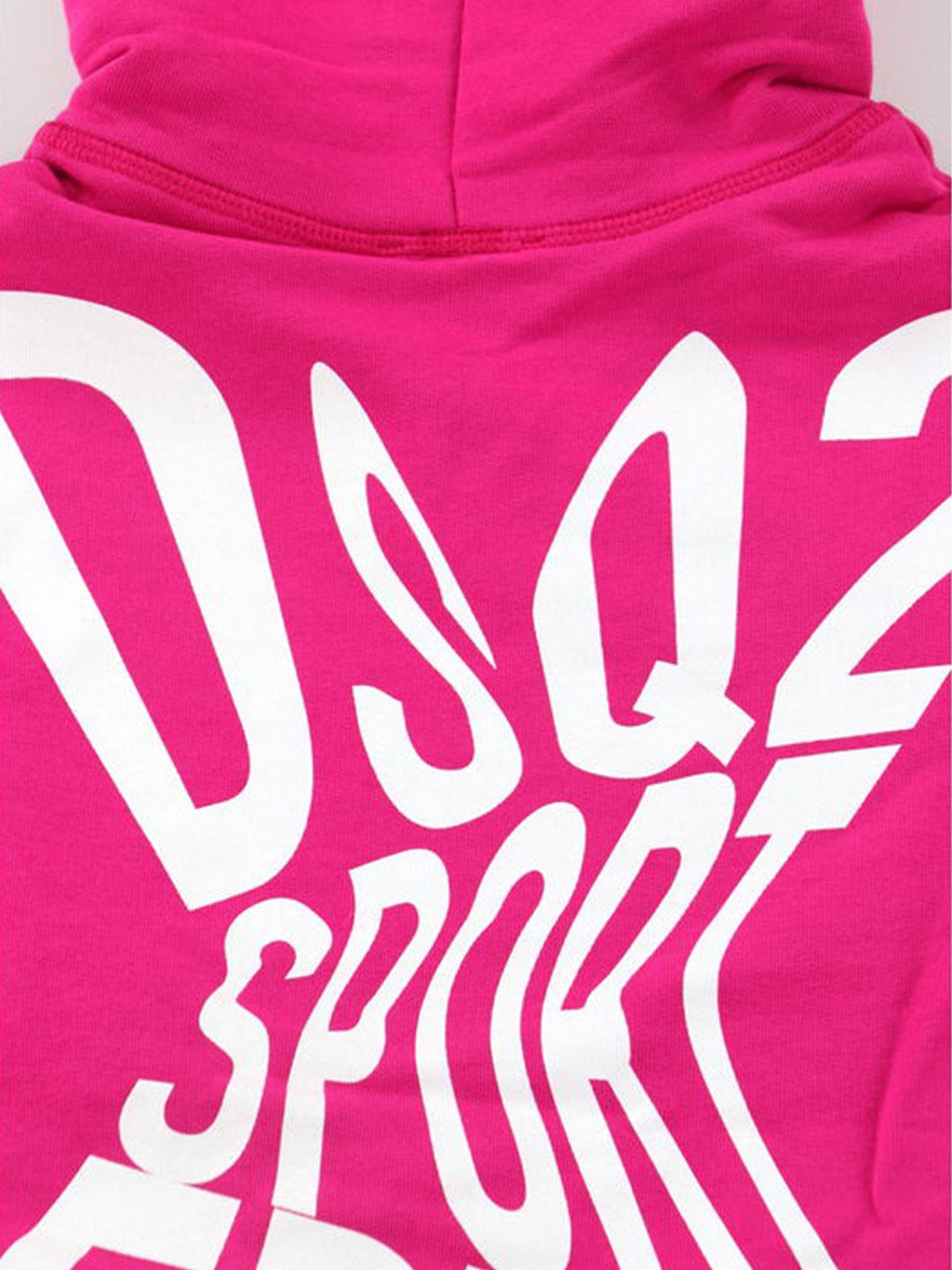Dsquared 2 felpa kids fucsia con cappuccio