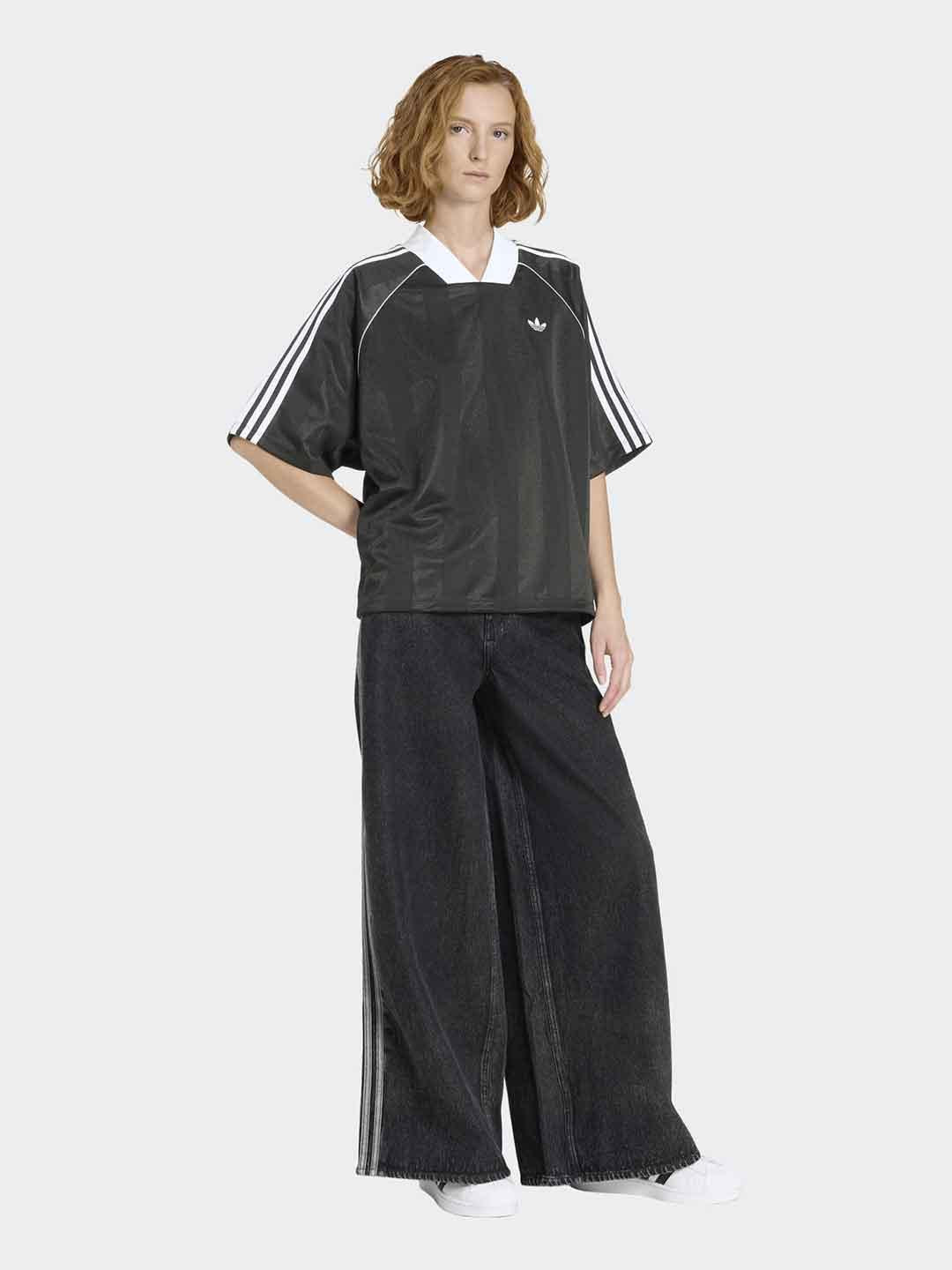 Adidas t-shirt nero collo a contrasto