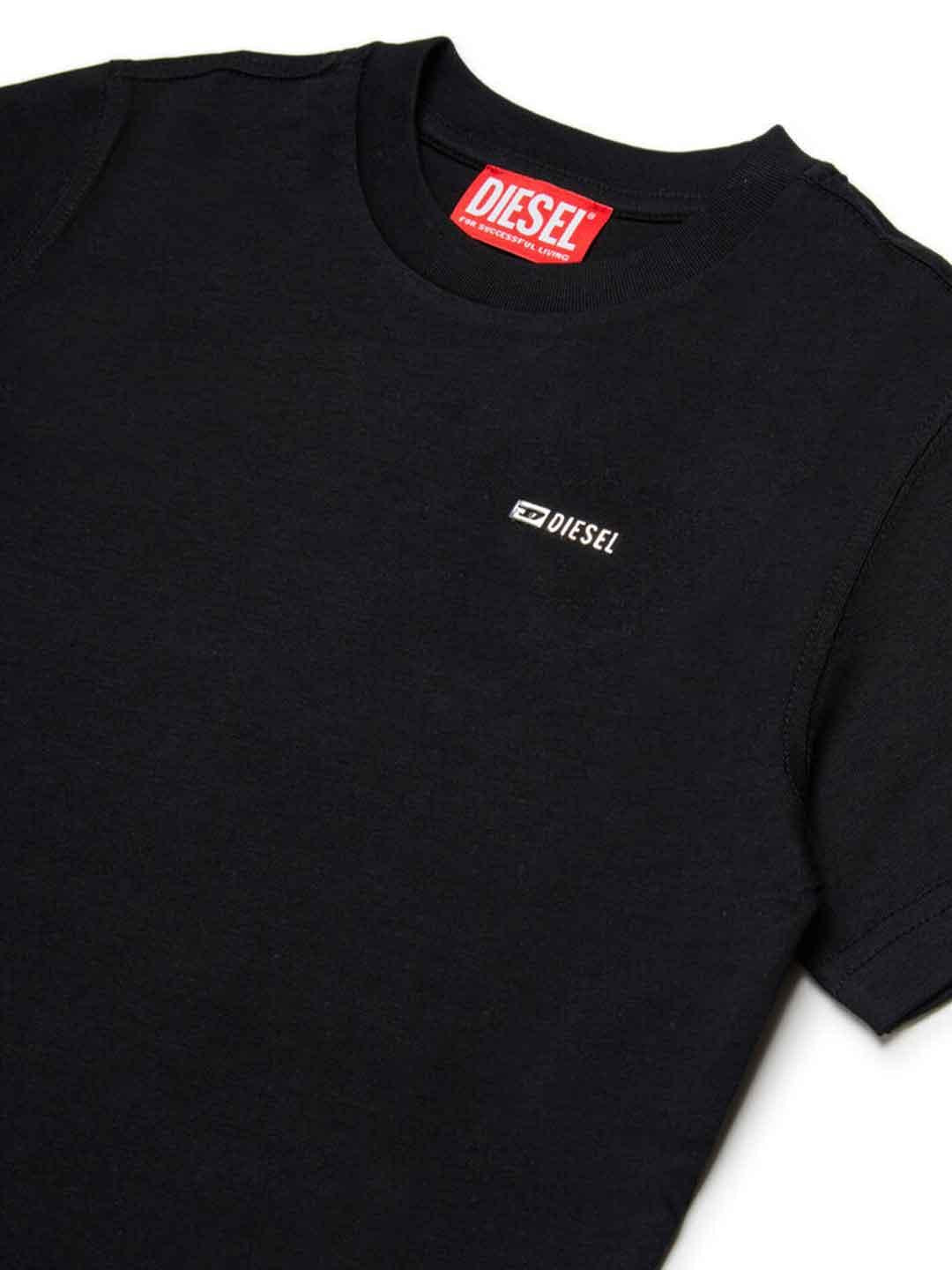 Diesel Tadjustmet t-shirt nero con logo metallico