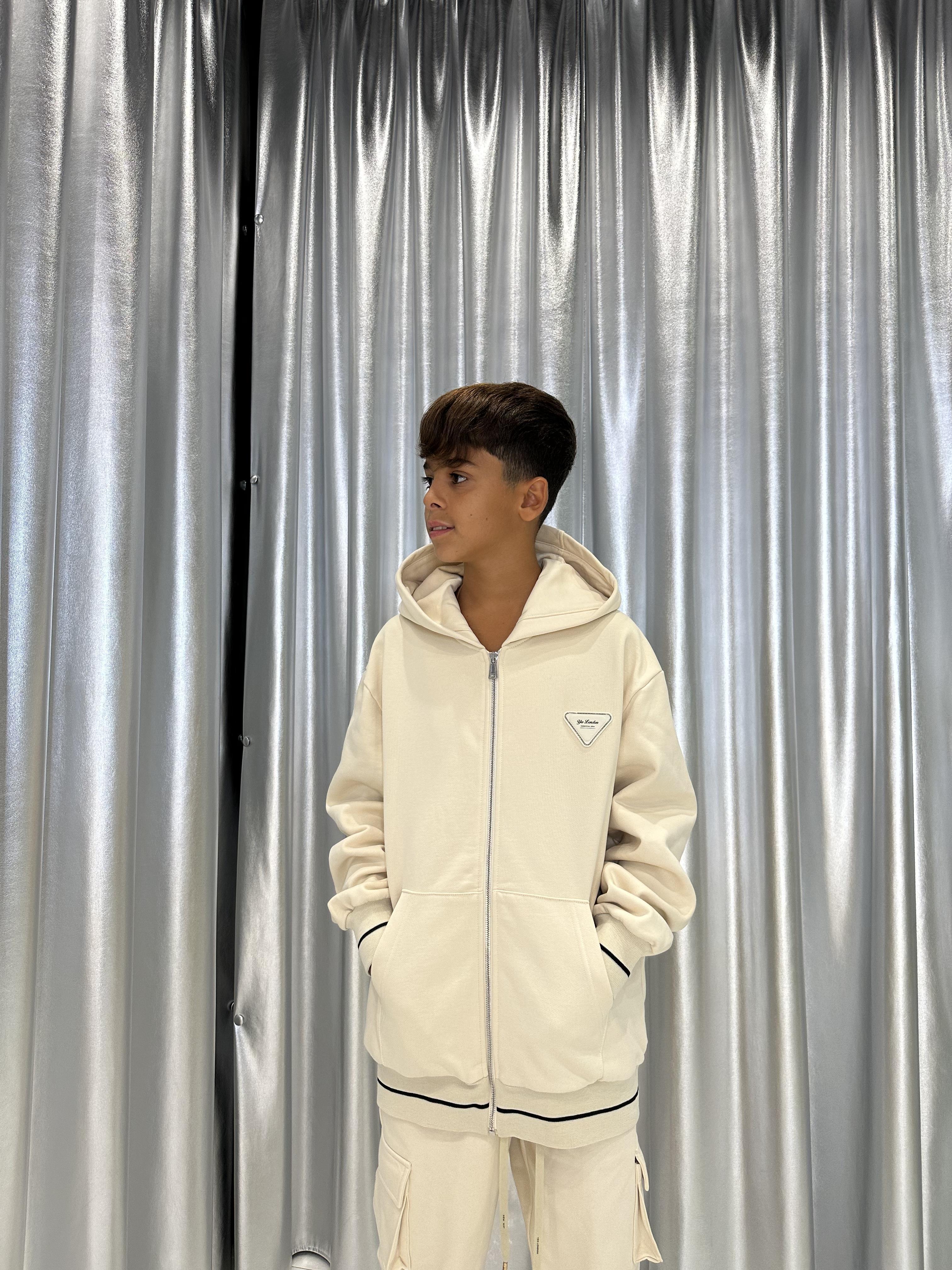 Yes London felpa kids panna con zip
