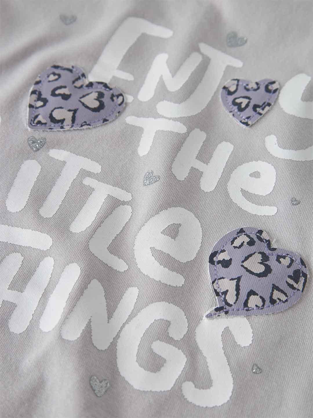 Name It t-shirt kids lilla stampa con cuoricini