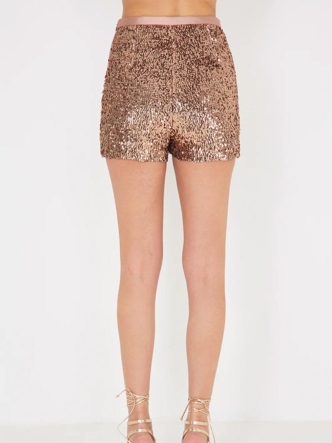 Silence shorts bronzo con pailettes