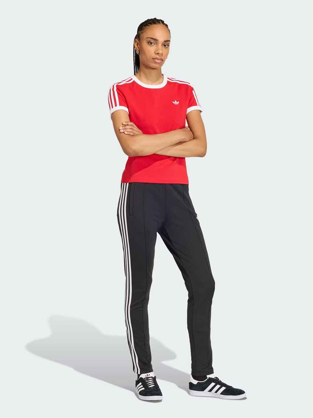 Adidas 3 Stripes t-shirt rosso