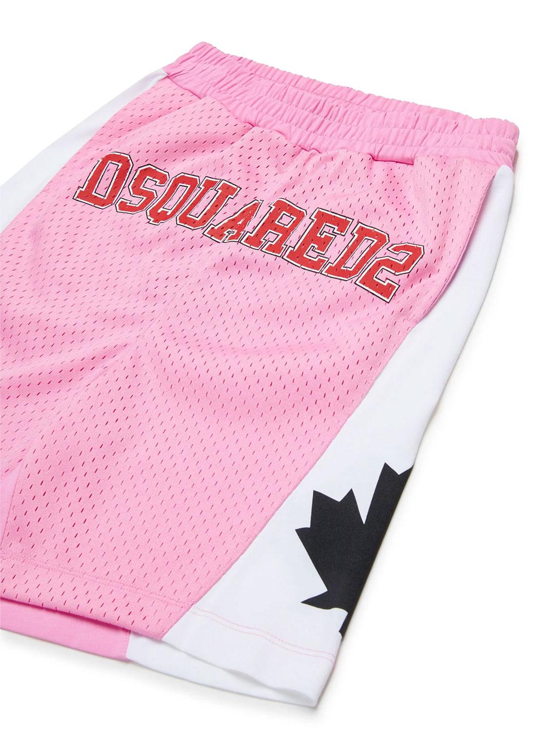 Dsquared 2 bermuda rosa a rete