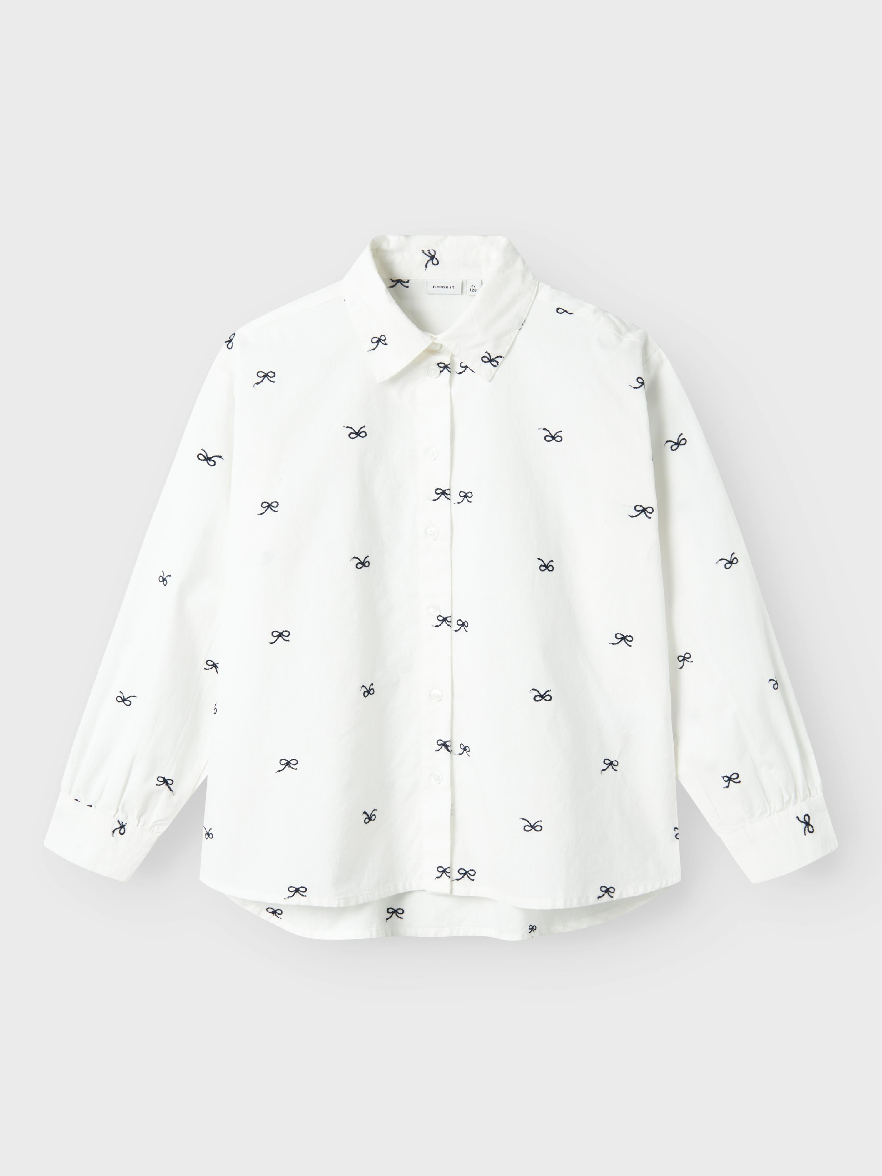 Name It camicia kids bianco con fiocchi