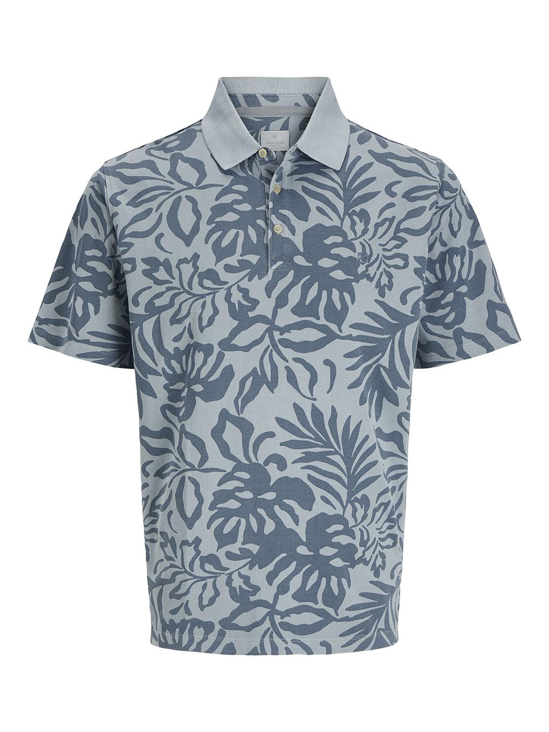 Jack & Jones polo azzurro a fantasia
